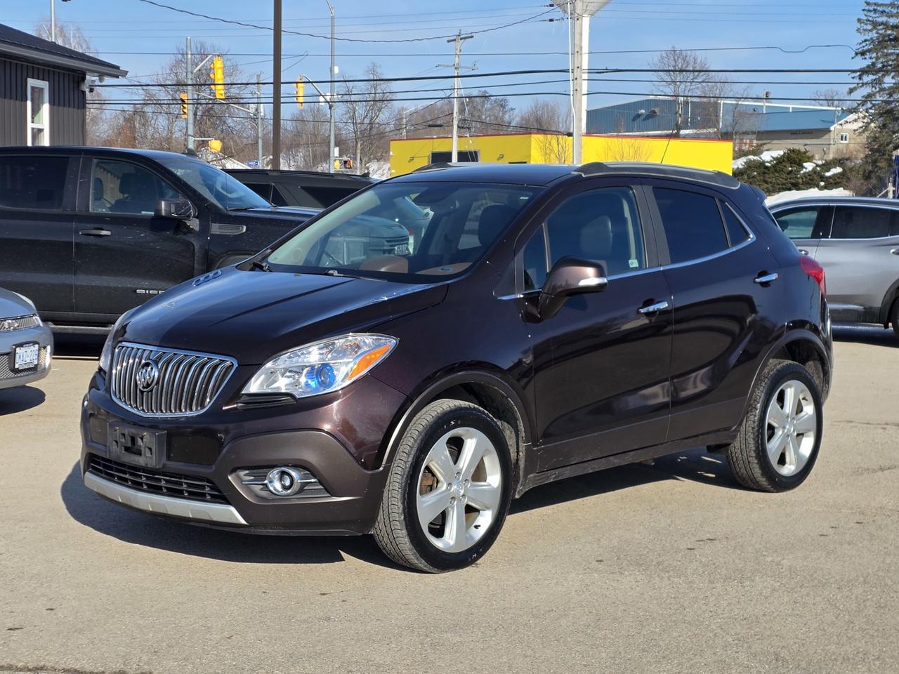 <p>Experience comfort, confidence, and versatility with this <strong>2015 Buick Encore Leather AWD</strong> the perfect compact SUV for Canadian driving. Powered by a fuel-efficient <strong>1.4L Turbo 4-cylinder engine</strong> and equipped with <strong>All-Wheel Drive</strong>, this Encore delivers smooth performance and year-round traction.</p><p>Step inside the premium Leather trim and enjoy upscale features including a <strong>power driver seat with memory settings</strong>, <strong>heated front seats</strong>, <strong>air conditioning</strong>, and an intuitive <strong>navigation system</strong> to guide you wherever the road takes you. Convenience comes standard with <strong>keyless entry</strong>, <strong>power windows</strong>, and <strong>power locks</strong>, making every drive effortless.</p><p>Whether youre commuting, running errands, or heading out on a weekend getaway, this Buick Encore offers the comfort, practicality, and reliability youre looking for.</p><p><strong>Why Buy from Easton Auto Sales?</strong><br> OMVIC Certified<br> Proud UCDA Member<br> 5-Star Google Rating<br> We Pay Top Dollar for Trades<br> Conveniently located just minutes from Kingston and Brockville</p><p>Dont miss out on this well-equipped AWD SUV.</p><p><strong>Call Easton Auto Sales today at 613-561-5172 to schedule your test drive!</strong></p>