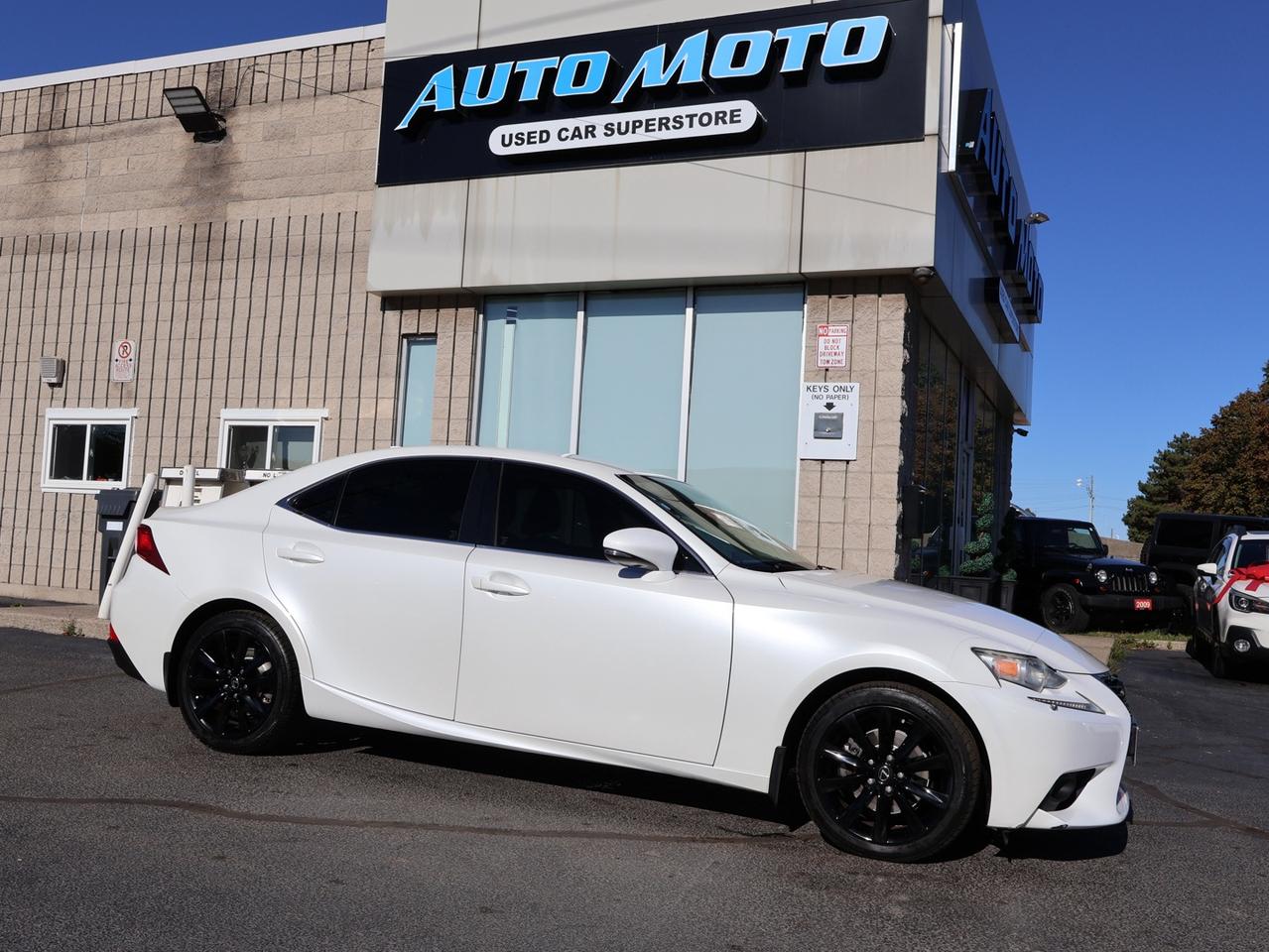 <p>*SAFETY INCLUDED*LOCAL ONTARIO CAR*SERVICE RECORDS<span>* </span><span>Very Clean AWD 2.5L V6 Lexus IS 250 with Automatic Transmission. White</span><span> on Black Leather Interior. Fully Loaded with: Power Windows, Power Locks, and Power Heated Mirrors, Heated Leather Front Seats, AUX, AC/ Dual Climate Control, Cruise Control, Steering Mounted Controls, Alloys, Direction Compass, Side Turning Signals, Dual Power Seats, Dual Power Front Seat, Memory Driver Seat, Shifter Paddles, Back Up Camera, Push to Start, and ALL THE POWER OPTIONS!! </span></p><p><span>-------------------------------------------------</span><br><span>Financing options are available start from 6.29% with $0 Down payment O.A.C.</span><br><span>-------------------------------------------------</span><br><span>SAFETY CERTIFICATION INCLUDED*** Vehicle comes with: Safety Certification, and Car Fax Report ALL INCLUDED!! At no extra cost to you!! Dont miss this opportunity to own a high-quality, pre-owned vehicle. </span><br><span>-------------------------------------------------</span><br><span>Additionally, our vehicles qualify for up to 4 years of extended warranty. Please speak to your sales representative for more information.</span><br><span>-------------------------------------------------</span><br><span>We are open Monday to Saturday from 10am - 6pm, Sundays Closed.</span><br><span>-------------------------------------------------</span><br><span>We also welcome trade-ins, with on-site buyers available to estimate your vehicle on the same day.</span><br><span>-------------------------------------------------</span><br><span>Visit us at 3219 Harvester Road, Burlington, L7N 3N8 or call us at Nine O Five-281-2255 for more information.</span><br><span>------------------------------------------------</span><br><span>Check our inventory at www automotoinc ca</span></p>