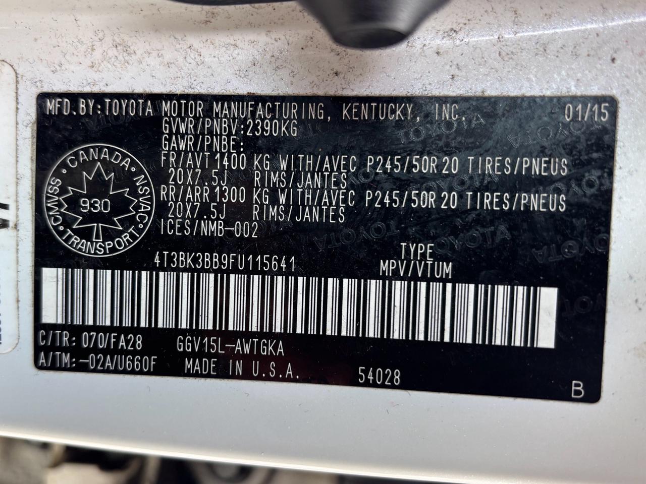 2015 Toyota Venza V6 AWD LE, Leather Photo