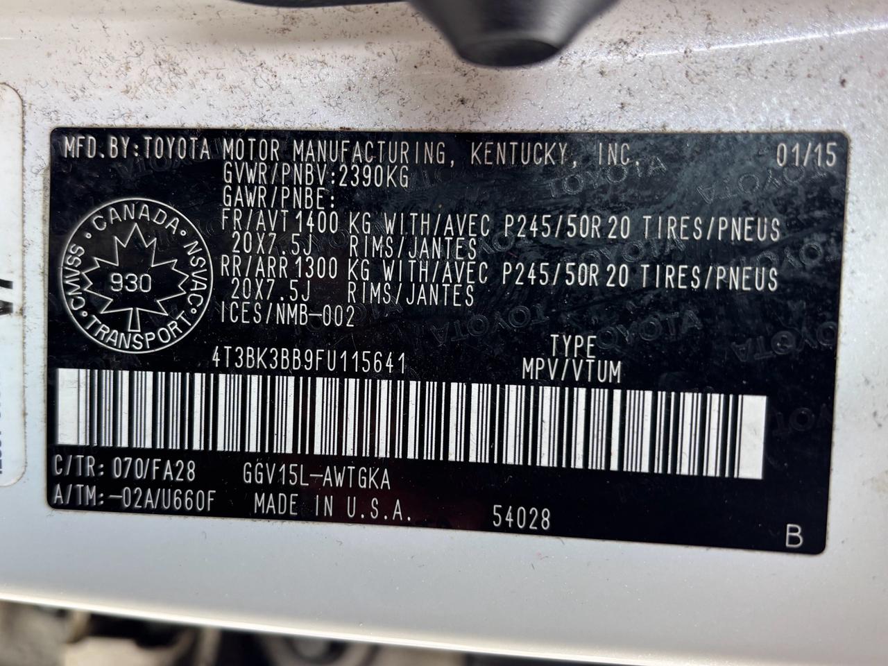 2015 Toyota Venza V6 AWD LE, Leather Photo