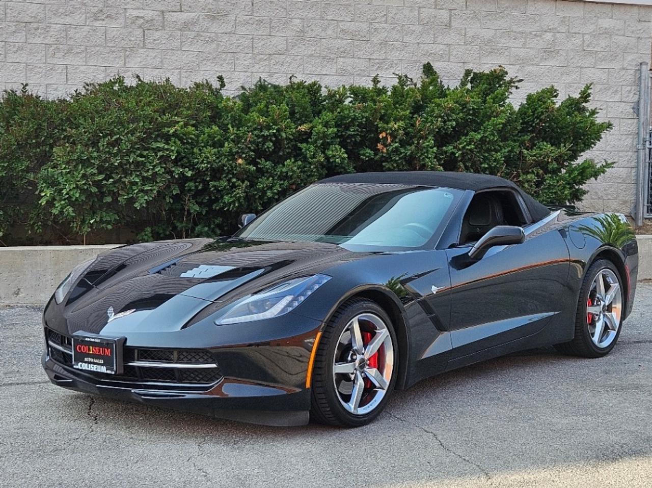 <p><strong>2014 Chevrolet Corvette Stingray Convertible  Tuxedo Black Triple Threat</strong></p><p><strong><br></strong></p><p>Meet the sleek, seductive machine that defines summer performance  a <strong>2014 Chevrolet Corvette Stingray Convertible</strong>, dressed to kill in <strong>triple black</strong>. Black exterior, black soft top, and black leather interior  this is the <strong>tuxedo of sports cars</strong>, refined and aggressive all at once. Drop the top, let the sun in, and hear the <strong>455-horsepower LT1 V8</strong> roar to life.</p><p><br></p><p>Equipped with the <strong>3LT premium trim</strong>, this Stingray is fully loaded with luxury and convenience. Sink into <strong>heated and ventilated Napa leather GT bucket seats</strong>, set your route on the <strong>integrated navigation system</strong>, and take command through the <strong>Bose 10-speaker premium audio system</strong>. The <strong>heads-up display</strong> keeps your eyes on the road while the <strong>8-inch touchscreen infotainment system</strong> gives you full control over tech and media.</p><p><br></p><p>This beauty is no slouch on the pavement either. The <strong>6.2L naturally aspirated V8</strong> is mated to a smooth <strong>6-speed automatic with paddle shifters</strong>, delivering pure rear-wheel-drive exhilaration. A <strong>lightweight aluminum frame</strong>, magnetic ride control, and selectable drive modes mean this Corvette is just as comfortable cruising the city as it is hugging apexes.</p><p><br></p><p><strong>Performance. Prestige. Presence.</strong> The 2014 Stingray Convertible in triple black isnt just a car  its a statement. Make it yours, and <strong>make every drive feel like an occasion.</strong></p><p><strong><br></strong></p><p><strong>TAKE ADVANTAGE OF OUR VOLUME BASED PRICING TO ENSURE YOU ARE GETTING **THE BEST DEAL IN TOWN**! THIS VEHICLE COMES FULLY CERTIFIED WITH A SAFETY CERTIFICATE AT NO EXTRA COST!<br><br>COLISEUM AUTO SALES PROUDLY SERVING THE CUSTOMERS FOR OVER 25 YEARS! NOW WITH 2 LOCATIONS TO SERVE YOU BETTER. COME IN FOR A TEST DRIVE TODAY! <br>FOR ALL FAMILY LUXURY VEHICLES..SUVS..AND SEDANS PLEASE VISIT....<br><br>COLISEUM AUTO SALES ON WESTON <br>301 WESTON ROAD <br>TORONTO, ON M6N 3P1 <br>4 1 6 - 7 6 6 - 2 2 7 7</strong></p><span id=jodit-selection_marker_1772654042922_07378330206599515 style=line-height: 0; display: none; data-jodit-selection_marker=start></span>