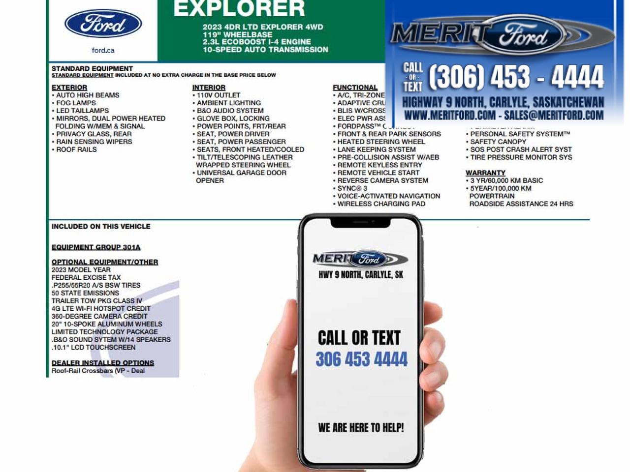 2023 Ford Explorer Limited 2.3L ECOBOOST 301A++ Photo2