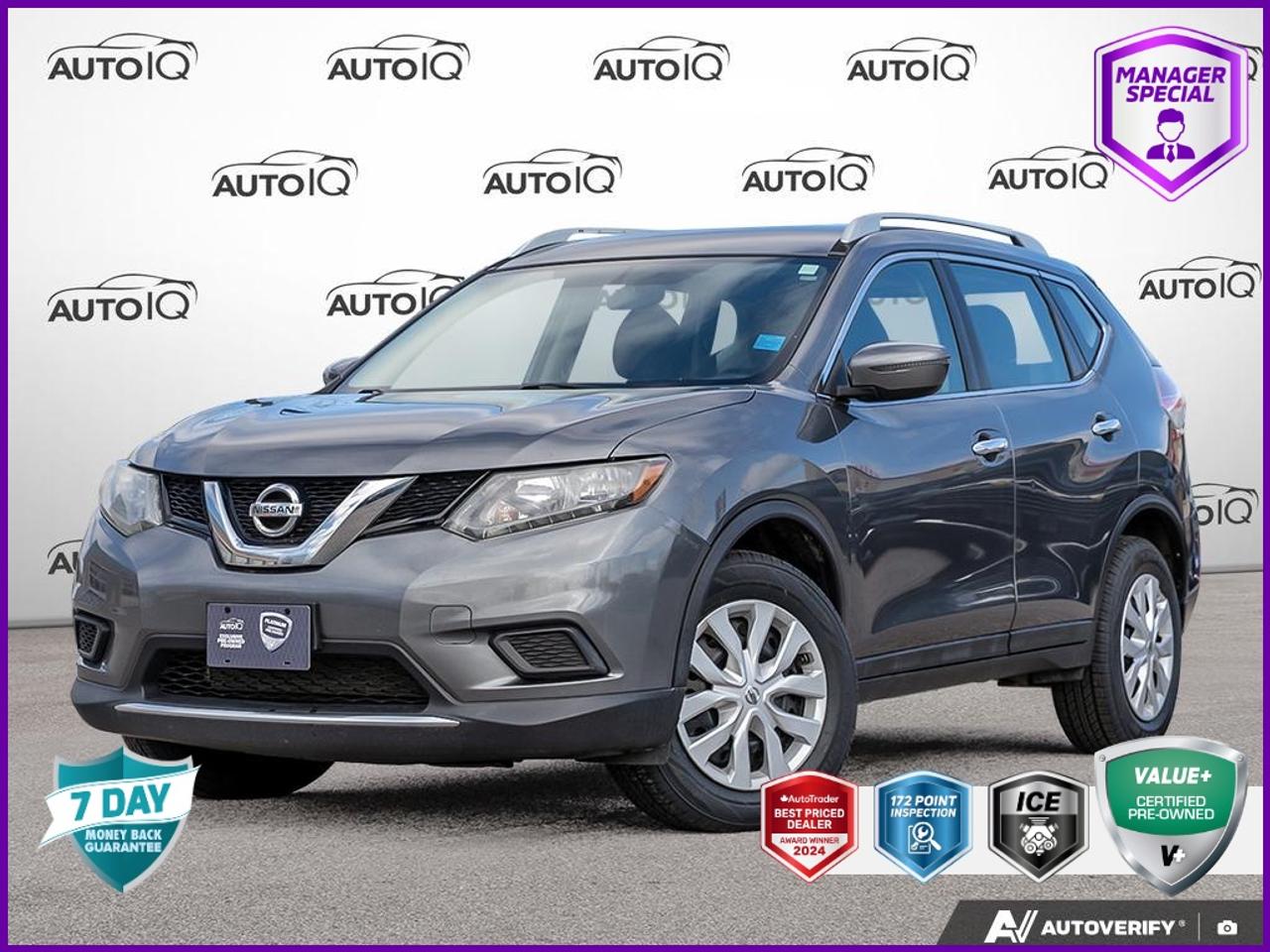Odometer is 7619 kilometers below market average!<br><br>AWD, Air Conditioning, AM/FM radio: SiriusXM, Brake assist, Bumpers: body-colour, CD player, Dual front impact airbags, Dual front side impact airbags, Electronic Stability Control, Four wheel independent suspension, Front anti-roll bar, Front Bucket Seats, Heated door mirrors, Illuminated entry, Low tire pressure warning, Occupant sensing airbag, Outside temperature display, Passenger vanity mirror, Power door mirrors, Power steering, Power windows, Rear window defroster, Rear window wiper, Remote keyless entry, Roof rack: rails only, Speed-sensing steering, Split folding rear seat, Spoiler, Steering wheel mounted audio controls, Traction control, Turn signal indicator mirrors, Variably intermittent wipers.<br><br>Gun Metallic<br>2016 Nissan Rogue A/C | POWER WINDOWS | KEYLESS ENTRY | SPLIT FOLDING SEAT |<br>A/C | POWER WINDOWS | KEYLESS ENTRY | SPLIT FOLDING SEAT | 4D Sport Utility<br>2.5L 4-Cylinder DOHC 16V CVT<br>AWD<br><br><br>Reviews:<br>  * Feature content value for the dollar, a smooth ride in most situations, plenty of safety features, and flexibility to spare were all noted by owners of this generation of Nissan Rogue. The seamless and fast-acting AWD system is appreciated by many drivers too, who say it provides plenty of confidence in inclement weather. Other feature content favourites included the high-end stereo system and push-button start. Source: autoTRADER.ca<p> </p>

<h4>MANAGER SPECIAL VALUE+ CERTIFIED PRE-OWNED VEHICLE</h4>

<p>
- 36-point Provincial Safety Inspection<br>
- 172-point inspection combined mechanical, aesthetic, functional inspection including a vehicle report card<br>
- Warranty: 30 Days or 1500 KMS on mechanical safety-related items and extended plans are available<br>
- Complimentary CARFAX Vehicle History Report<br>
- 2X Provincial safety standard for tire tread depth<br>
- 2X Provincial safety standard for brake pad thickness<br>
- 7 Day Money Back Guarantee*<br>
- Market Value Report provided<br>
- Complimentary 3 months SIRIUS XM satellite radio subscription on equipped vehicles<br>
- Complimentary wash and vacuum<br>
- Vehicle scanned for open recall notifications from manufacturer
</p>

<p>SPECIAL NOTE: This vehicle is reserved for AutoIQs retail customers only. Please, No dealer calls. Errors & omissions excepted.</p>

<p>*As-traded, specialty or high-performance vehicles are excluded from the 7-Day Money Back Guarantee Program (including, but not limited to Ford Shelby, Ford mustang GT, Ford Raptor, Chevrolet Corvette, Camaro 2SS, Camaro ZL1, V-Series Cadillac, Dodge/Jeep SRT, Hyundai N Line, all electric models)</p>