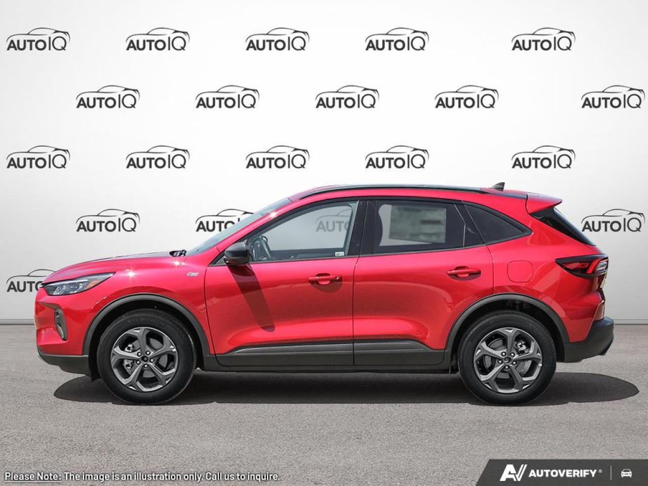 2025 Ford Escape ST-Line Equipment Group 300A|RAPID RED MET TINTED CC|PARTIAL VINYL/CLOTH SEATS EBONY W/RED STITCH|EQUIP GROUP 300A|1.5L ECO W/START-STOP|8-SPD AUTO|COLD WEATHER PKG|PANORAMIC VISTA ROOF|FLR LINERS FR-RR W/CRP Photo2