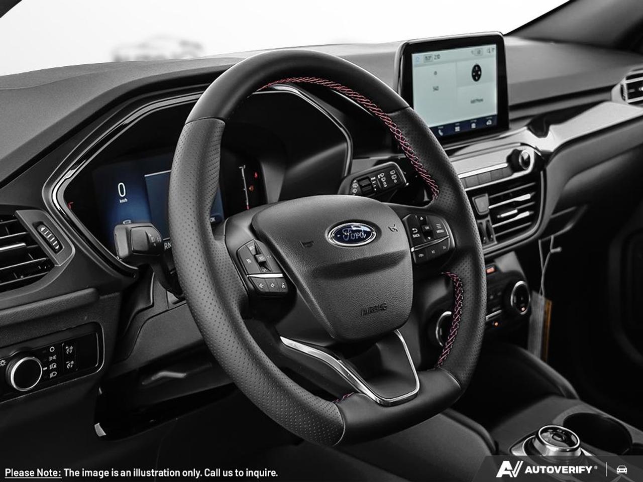 2025 Ford Escape ST-Line Equipment Group 300A|RAPID RED MET TINTED CC|PARTIAL VINYL/CLOTH SEATS EBONY W/RED STITCH|EQUIP GROUP 300A|1.5L ECO W/START-STOP|8-SPD AUTO|COLD WEATHER PKG|PANORAMIC VISTA ROOF|FLR LINERS FR-RR W/CRP Photo