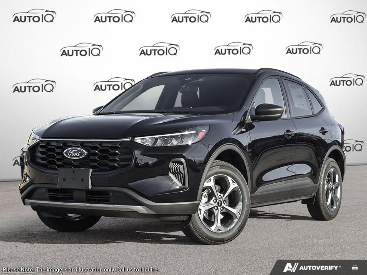 Used 2025 Ford Escape ST-Line EQUIP GRP 300A | 1.5L ECO W/START-STOP | 8-SPD A/T | COLD WEATHER PKG | PANO VISTA ROOF | TECH PKG #1 | AGATE BLACK METALLIC | EBNY PART VNL/CLTH &RED STCH for sale in Hamilton, ON