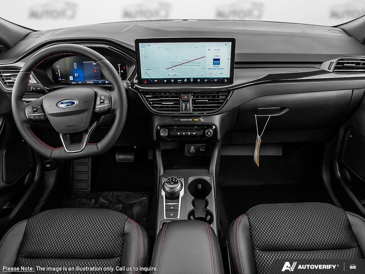 2025 Ford Escape ST-Line EQUIP GRP 300A | 1.5L ECO W/START-STOP | 8-SPD A/T | COLD WEATHER PKG | PANO VISTA ROOF | TECH PKG #1 | AGATE BLACK METALLIC | EBNY PART VNL/CLTH &RED STCH Photo