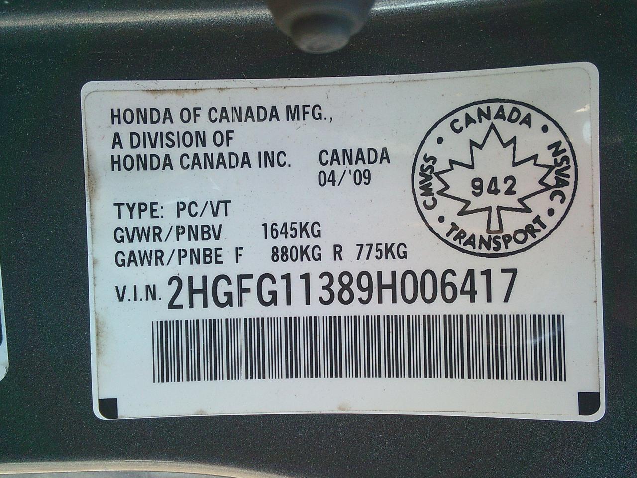 2009 Honda Civic COUPE 2dr Man DX-G Photo