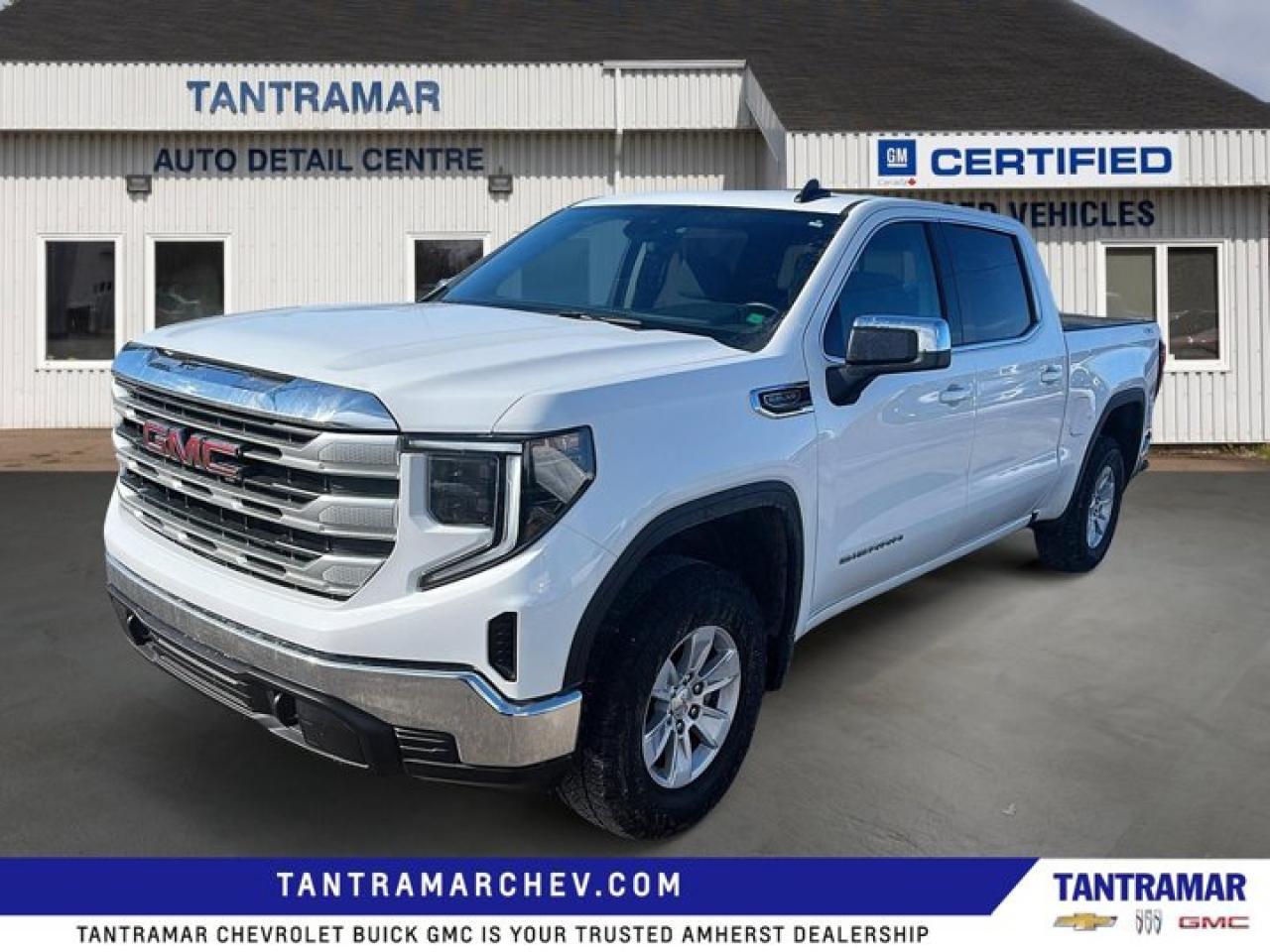 This 2024 GMC Sierra 1500 SLE 4x4 with 48,859 km has completed our full mechanical inspection, brake and tire measurement, certified road test, and professional interior and exterior detailing, and it passed without the need for corrective repairs. Equipped with the 5.3L V8 and 10-speed automatic transmission, this Sierra delivers the balanced power, towing capability, and smooth highway performance buyers expect from a full-size 4x4 pickup. The SLE trim is positioned as a practical mid-level option, offering key comfort and convenience features including a power drivers seat, heated front seats, heated steering wheel, power sliding rear window, and 17-inch aluminum wheels. Finished in white with a black interior, this 2024 GMC Sierra 1500 SLE 4x4 presents as a well-maintained, late-model truck for buyers comparing capability, mileage, and value. We invite you to book a viewing and test drive to see if this Sierra fits your needs.Certified. GM Certified Details:* 150+ Point Inspection* 1-month OnStar trial and sign up for a paid plan to enjoy the first two months on us. GM Owner Centre and Mobile App. Free SiriusXM Trial* Exchange policy is 30 days or 2,500 kilometres, whichever comes first* 24/7 roadside assistance for 3 months or 5,000 km (whichever comes first)* 3 months or 5,000 kilometres (whichever comes first) which can be extended or upgraded to an even more comprehensive Certified Pre-Owned Vehicle Protection Plan*0.99% Financing for 24 Months On Selected Certified Pre-Owned Vehicles 24 Months - 0.99% 36 Months  3.99% 48 Months  4.49% 60 Months -4.99% 72 Months  4.99% 84 Months - 5.49% Rate valid for the period from February 3, 2026 - March 31, 2026