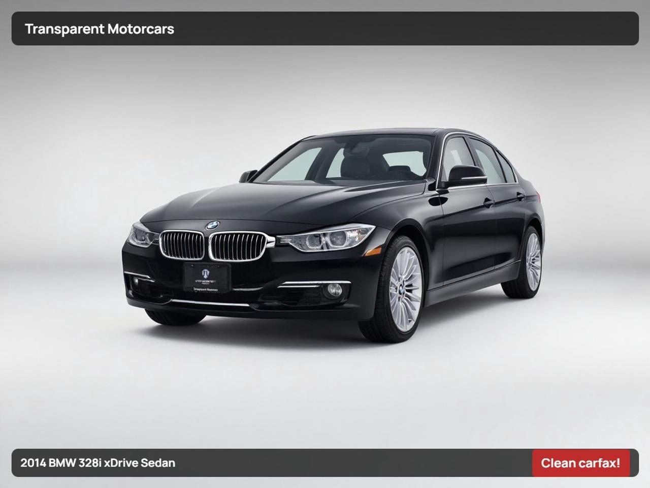 Transparent Motorcars is pleased to offer this beautiful 2014 BMW 328i xDrive Sedan With 106,900kms, Clean Carfax! It Features 240 Horsepower 2.0L Turbo Engine Paired With 8-Speed Shiftable Automatic Transmission Layered With All-Wheel-Drive System, Keyless Entry, Keyless Start, Navigation, Premium Sound System, Smokers PKG, Automatic Headlights, Sunroof, HID Headlights, Adaptive LED Brakelights, Heated Steering Wheel, Heated Seats with Memory, Auto-Dimming Rearview Mirror, BMW Ambiance Lighting, Cruise Control, Remote Trunk Release And Much More! <br/> <br/> <br/> Stock# G00126B Dealer # 50276 <br/> <br/> <br/> $995 Documentation Fee <br/> <br/> <br/> 3771 No.3 Road Richmond/4211 No.3 Road Richmond <br/> <br/> <br/> This vehicle has undergone a comprehensive 110-point inspection at our state-of-the-art service facility, covering: Powertrain, Suspension, Tire Tread Depth ,Brake Condition ,All Electrical Components <br/> <br/> <br/> *Each vehicle comes with a limited warranty for your peace of mind. <br/> <br/> <br/> *Free, full CARFAX Vehicle History Report available upon request. <br/> <br/> <br/> *We are a 5-star rated Google dealership, trusted by our customers. <br/> <br/> <br/> *Thousands of satisfied customers  we invite you to join our automotive family! <br/> <br/> <br/> *Complimentary pick-up service from the airport, ferry terminal, or SkyTrain station is available. <br/> <br/> <br/> *For details on our refund and buyback policy, please contact our team directly. <br/> <br/> <br/> At our dealership, we pride ourselves on building lasting relationships with our customers. Were not just a one-time dealer  we are committed to being your trusted partner for all your vehicle needs, now and in the future. From your initial purchase to ongoing service, we aim to exceed expectations every step of the way. <br/>