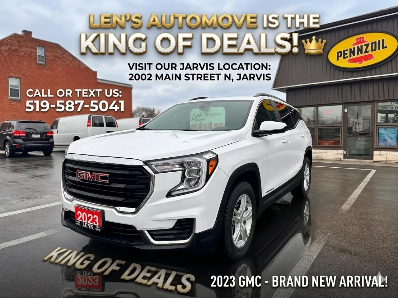 <p data-start=1706 data-end=1770><strong data-start=1706 data-end=1770>2023 <span class=hover:entity-accent entity-underline inline cursor-pointer align-baseline><span class=whitespace-normal>GMC Terrain SLE</span></span> &ndash; AWD &ndash; 94,006 KM</strong></p><p data-start=1772 data-end=2063>This <strong data-start=1777 data-end=1801>2023 GMC Terrain SLE</strong> is a well-equipped compact SUV offering modern technology, comfort, and dependable all-wheel drive performance. With <strong data-start=1919 data-end=1932>94,006 KM</strong>, it remains a great option for anyone looking for a <strong data-start=1985 data-end=2029>reliable and fuel-efficient daily driver</strong> with the added confidence of AWD.</p><p data-start=2065 data-end=2275>Powered by a <strong data-start=2078 data-end=2155>1.5L turbocharged 4-cylinder engine paired with an automatic transmission</strong>, the Terrain provides a smooth and efficient driving experience while maintaining excellent fuel economy for its class.</p><p data-start=2277 data-end=2409>The <strong data-start=2281 data-end=2307>All-Wheel Drive system</strong> enhances stability and traction, making it well suited for <strong data-start=2367 data-end=2408>Ontario&rsquo;s changing weather conditions</strong>.</p><h3 data-start=2411 data-end=2437>Vehicle Specifications</h3><ul data-start=2438 data-end=2560><li data-start=2438 data-end=2462><p data-start=2440 data-end=2462>Mileage: <strong data-start=2449 data-end=2462>94,006 KM</strong></p></li><li data-start=2463 data-end=2496><p data-start=2465 data-end=2496>Engine: <strong data-start=2473 data-end=2496>1.5L 4-Cylinder Gas</strong></p></li><li data-start=2497 data-end=2526><p data-start=2499 data-end=2526>Transmission: <strong data-start=2513 data-end=2526>Automatic</strong></p></li><li data-start=2527 data-end=2560><p data-start=2529 data-end=2560>Drivetrain: <strong data-start=2541 data-end=2560>All-Wheel Drive</strong></p></li></ul><h3 data-start=2562 data-end=2584>Interior & Comfort</h3><p data-start=2585 data-end=2852>The Terrain features a <strong data-start=2608 data-end=2671>comfortable and spacious interior with cloth bucket seating</strong>, designed to provide both driver and passengers with a quiet and refined ride. The <strong data-start=2755 data-end=2812>power-adjustable driver&rsquo;s seat and heated front seats</strong> add extra comfort during colder months.</p><h3 data-start=2854 data-end=2870>Key Features</h3><ul data-start=2871 data-end=3177><li data-start=2871 data-end=2894><p data-start=2873 data-end=2894>Remote Start System</p></li><li data-start=2895 data-end=2922><p data-start=2897 data-end=2922>Reverse / Backup Camera</p></li><li data-start=2923 data-end=2945><p data-start=2925 data-end=2945>Heated Front Seats</p></li><li data-start=2946 data-end=2967><p data-start=2948 data-end=2967>Power Driver Seat</p></li><li data-start=2968 data-end=2986><p data-start=2970 data-end=2986>Cruise Control</p></li><li data-start=2987 data-end=3026><p data-start=2989 data-end=3026>Power Windows, Door Locks & Mirrors</p></li><li data-start=3027 data-end=3074><p data-start=3029 data-end=3074>AM/FM Radio with Satellite Radio capability</p></li><li data-start=3075 data-end=3111><p data-start=3077 data-end=3111>Voice Assist / Telematics system</p></li><li data-start=3112 data-end=3135><p data-start=3114 data-end=3135>Rear Window Defrost</p></li><li data-start=3136 data-end=3177><p data-start=3138 data-end=3177>Traction Control & ABS braking system</p></li></ul><h3 data-start=3179 data-end=3205>Additional Information</h3><ul data-start=3206 data-end=3312><li data-start=3206 data-end=3233><p data-start=3208 data-end=3233><strong data-start=3208 data-end=3233>2 Smart Keys Included</strong></p></li><li data-start=3234 data-end=3258><p data-start=3236 data-end=3258>Well equipped SLE trim</p></li><li data-start=3259 data-end=3312><p data-start=3261 data-end=3312>Practical cargo space and versatile interior layout</p></li></ul><p data-start=3314 data-end=3382>📍 <strong data-start=3317 data-end=3330>Location:</strong> 2002 Main St N, Jarvis<br data-start=3353 data-end=3356>📞 <strong data-start=3359 data-end=3369>Phone:</strong> 519-587-5041</p>