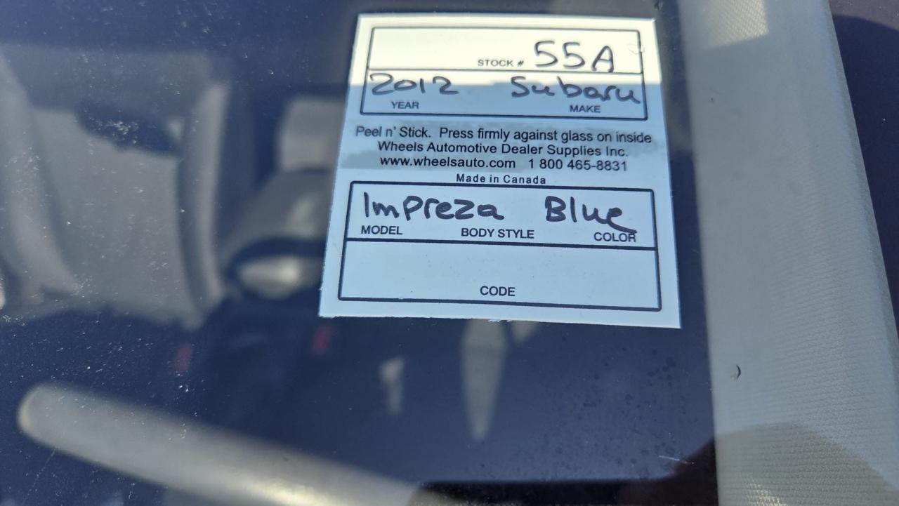 2012 Subaru Impreza 2.0i w/Touring Pkg, LOW KMS, ALLOYS, ONLY 59KMS Photo