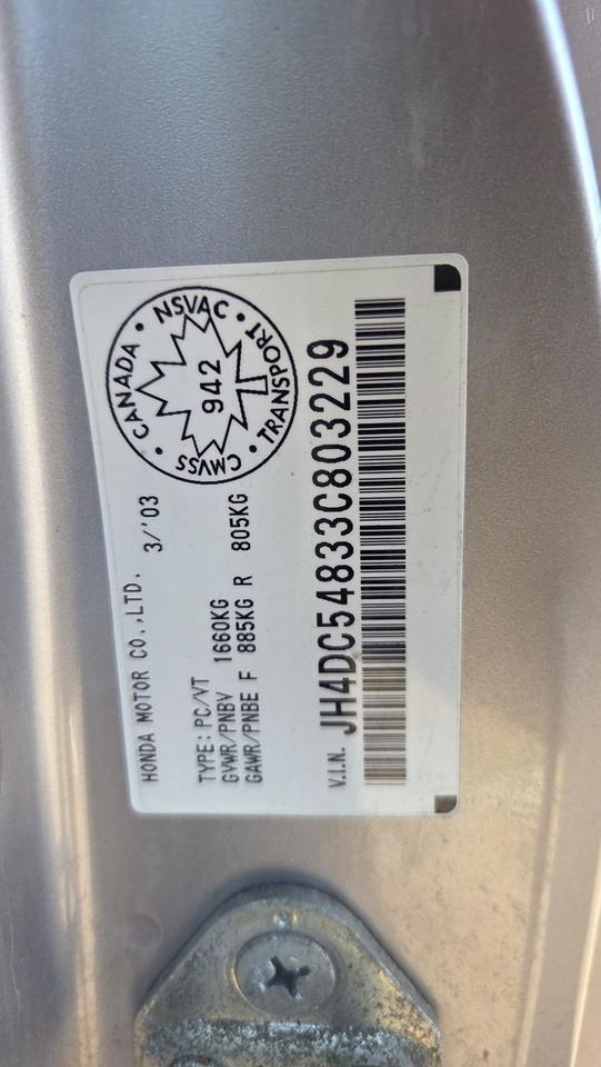 2003 Acura RSX PREMIUM, 4CYL, AUTO, RUNS WELL, AS IS SPECIAL Photo