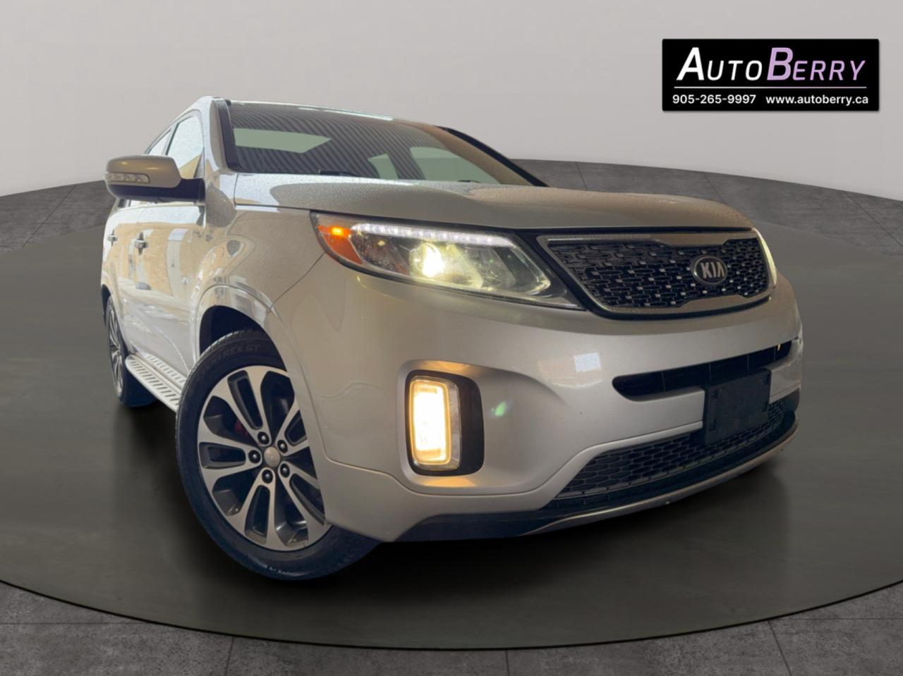 <p><span><strong>2014 Kia Sorento SX V6 AWD 7-Passenger Silver on Black Leather&nbsp;Interior</strong></span></p><p><span></span><span>&nbsp;</span>3.3L<span>&nbsp;</span><span><span></span><span>&nbsp;</span>All Wheel Drive<span>&nbsp;<span></span>&nbsp;</span>Auto&nbsp;<span></span><span>&nbsp;</span>A/C&nbsp;<span></span>&nbsp;Dual-Automatic Climate Control&nbsp;<span></span><span>&nbsp;</span>Leather Interior&nbsp;</span><span><span></span><span>&nbsp;</span>Power Seats&nbsp;</span><span></span><span>&nbsp;Heated Front Seats</span><span><span><span>&nbsp;<span> Heated Rear Seats  Heated Steering Wheel  Ventilated Front Seats&nbsp;&nbsp;Backup Camera</span></span>&nbsp;<span></span>&nbsp;Parking Sensors  Blind Spot Monitor&nbsp;&nbsp;</span>AUX Input&nbsp;</span><span></span><span>&nbsp;USB Input&nbsp;</span><span><span></span><span>&nbsp;</span>Bluetooth&nbsp;</span><span></span>&nbsp;<span>Keyless Entry&nbsp;</span><span><span></span>&nbsp;Panoramic Sunroof<span>&nbsp;</span><span></span>&nbsp;Power Tailgate&nbsp;&nbsp;Alloy Wheels&nbsp;</span><span></span><span>&nbsp;Fog Lights&nbsp;</span><span></span></p><p><span><strong><br></strong></span></p><p><span><strong>*** FULLY LOADED ***</strong></span></p><p><strong>*** Fully Certified ***</strong></p><p><span><strong>*** ONLY 171,120<span id=jodit-selection_marker_1772741394717_7569711962743831 data-jodit-selection_marker=start style=line-height: 0; display: none;></span> KM ***</strong></span></p><p><br></p><p><span><strong>CARFAX REPORT:&nbsp;<a href=https://vhr.carfax.ca/?id=AA1MemoqlHt4%2BXheiIbthO11Y4rFQvT3>https://vhr.carfax.ca/?id=AA1MemoqlHt4%2BXheiIbthO11Y4rFQvT3</a></strong></span></p> <span id=jodit-selection_marker_1689009751050_8404320760089252 data-jodit-selection_marker=start style=line-height: 0; display: none;></span>