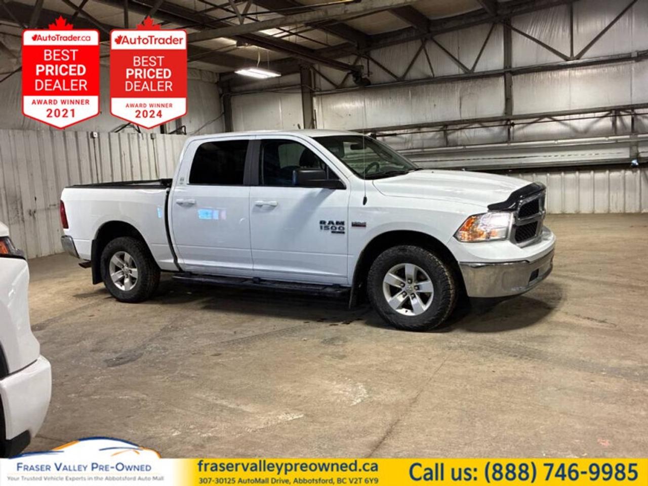 Aluminum Wheels, Remote Keyless Entry, Fog Lamps, Rear Camera, Cruise Control, Streaming Audio, Touchscreen
 
 Few vehicles have such broad appeal as a full-size pickup and the Ram 1500 Classic is no exception, says Car and Driver. This 2019 Ram 1500 Classic is fresh on our lot in Abbotsford. 
 
The reasons why this Ram 1500 Classic stands above its well-respected competition are evident: uncompromising capability, proven commitment to safety and security, and state-of-the-art technology. From its muscular exterior to the well-trimmed interior, this 2019 Ram 1500 Classic is more than just a workhorse. Get the job done in comfort and style while getting a great value with this amazing full size truck. This crew cab 4X4 pickup has 107,965 km. Its nice in colour. It has a 8 Speed Automatic transmission and is powered by a 395HP 5.7L 8 Cylinder Engine. 
 
 Our 1500 Classics trim level is SLT. Stepping up to this 1500 Classic SLT is an excellent choice as this hard working truck comes loaded with chrome exterior accents and chrome bumpers, stylish aluminum wheels, remote keyless entry, front fog lights, heavy-duty shock absorbers, electronic stability control and trailer sway control. Additional features include rear power-sliding window, ParkView rear back-up camera, cruise control, air conditioning, an touchscreen infotainment hub, automatic headlights and much more.
 To view the original window sticker for this vehicle view this http://www.chrysler.com/hostd/windowsticker/getWindowStickerPdf.do?vin=1C6RR7LT9KS507294. 

 
To apply right now for financing use this link: https://www.fraservalleypreowned.ca/abbotsford-car-loan-application-british-columbia
 
 

| Our Quality Guarantee: We maintain the highest standard of quality that is required for a Pre-Owned Dealership to operate in an Auto Mall. We provide an independent 360-degree inspection report through licensed 3rd Party mechanic shops. Thus, our customers can rest assured each vehicle will be a reliable, and responsible purchase.  |  Purchase Disclaimer: Your selected vehicle may have a differing finance and cash prices. When viewing our vehicles on third party  marketplaces, please click over to our website to verify the correct price for the vehicle. The Sale Price on third party websites will always reflect the Finance Price of our vehicles. If you are making a Cash Purchase, please refer to our website for the Cash Price of the vehicle.  | All prices are subject to and do not include, a $995 Finance Fee, a $995 Document Fee, and a $150 GPS Lot Security fee.   These fees as well as taxes, are included in all listed listed payment quotes. Please speak with Dealer for full details and exact numbers.  o~o