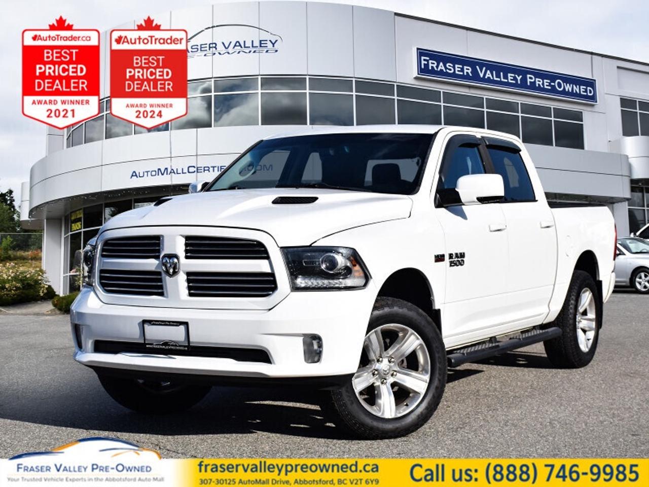 Welcome. This 2013 Ram 1500 is for sale today in Abbotsford. 
 
 This Crew Cab 4X4 pickup has 237,250 km. Its nice in colour. It has a 6 Speed Automatic transmission and is powered by a 395HP 5.7L 8 Cylinder Engine.
 To view the original window sticker for this vehicle view this http://www.chrysler.com/hostd/windowsticker/getWindowStickerPdf.do?vin=1C6RR7MT3DS642062. 

 
To apply right now for financing use this link: https://www.fraservalleypreowned.ca/abbotsford-car-loan-application-british-columbia
 
 

| Our Quality Guarantee: We maintain the highest standard of quality that is required for a Pre-Owned Dealership to operate in an Auto Mall. We provide an independent 360-degree inspection report through licensed 3rd Party mechanic shops. Thus, our customers can rest assured each vehicle will be a reliable, and responsible purchase.  |  Purchase Disclaimer: Your selected vehicle may have a differing finance and cash prices. When viewing our vehicles on third party  marketplaces, please click over to our website to verify the correct price for the vehicle. The Sale Price on third party websites will always reflect the Finance Price of our vehicles. If you are making a Cash Purchase, please refer to our website for the Cash Price of the vehicle.  | All prices are subject to and do not include, a $995 Finance Fee, a $995 Document Fee, and a $499 GPS Lot Pack. VSA Security Fee of $10 is applicable as we are a Certified VSA Dealer (#40190).  These fees as well as taxes, are included in all listed listed payment quotes. Please speak with Dealer for full details and exact numbers.  o~o