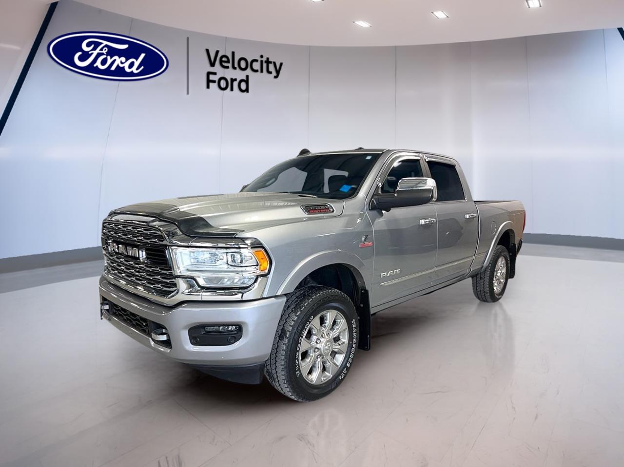 // ACCIDENT FREE!! //

Offered by Velocity Ford in Moose Jaw, this used 2019 RAM 3500 Limited 4x4 Crew Cab 64 Box brings heavy-duty diesel power, premium comfort, and proven capability in one well-equipped truck. CARFAX Canada reports no accident, giving you added peace of mind. Finished in Grey with a Black interior, this four-door pickup has 132,338 km and is ready for work or travel.

The 2019 RAM 3500 Limited 4x4 Crew Cab 64 Box is built for drivers who need serious strength without giving up refinement. Its 6.7-litre diesel engine and automatic transmission deliver confident pulling power, while the roomy Crew Cab layout gives passengers excellent space. With 4WD, off-road tires, and a long list of useful features, this truck is prepared for demanding Canadian conditions.

FEATURES OF THE 3500 Limited 4x4 Crew Cab 64 Box

»» 6.7-litre diesel engine delivers strong pulling power
»» Crew Cab adds roomy passenger comfort
»» 64 box supports work and gear
»» Limited trim adds premium everyday features

TRUCK FEATURES

»» Towing capacity rated at 6,313 kg
»» Four-wheel drive supports rough road traction
»» Rear tow hook adds useful recovery help
»» Power retractable running boards ease entry

ADVANCED SAFETY FEATURES

»» Backup camera helps with reversing confidence
»» Blind spot monitor adds lane-change awareness
»» Stability control supports secure road handling
»» Side and head airbags add protection

PERFORMANCE AND EFFICIENCY

»» 6.7-litre diesel engine for heavy-duty performance
»» Automatic transmission delivers smooth power changes
»» Limited slip differential improves traction control
»» Off-road tires support rugged surface grip

COMFORT AND CONVENIENCE

»» Heated front and rear seats add comfort
»» Dual-zone climate control helps cabin comfort
»» Remote starter adds cold-weather convenience
»» Memory seats and pedals save settings

TECHNONOLGY AND CONNECTIVITY

»» Navigation system helps guide every trip
»» Bluetooth integration supports hands-free calling
»» WiFi hotspot keeps devices connected
»» Satellite radio expands listening choices

CARGO SPACE

»» 64 box handles tools and supplies
»» Rear trunk access aids loading convenience
»» Crew Cab adds interior storage flexibility
»» Spare tire supports travel peace

AWARDS & RECOGNITIONS

»» Best Buy Heavy Duty Pickup, The Car Guide, 2019

WHAT OTHER OWNERS LIKE

»» Strong diesel torque for towing confidence
»» Quiet cabin for long highway trips
»» Spacious Crew Cab for family comfort
»» Premium features that feel upscale daily

This RAM is equipped with many smart everyday features that make life easier on the road. Cruise control, power steering, power windows, heated mirrors, electric mirrors, tinted windows, automatic headlights, fog lights, and a rear window defroster all help this truck feel ready for every season. Push button start and automatic door locks add simple convenience.

Inside, this truck offers a premium cabin with thoughtful details for both driver and passengers. You will find front air conditioning, automatic climate control, an adjustable steering wheel, steering wheel audio controls, a leather steering wheel, ambient lighting, auto-dimming rearview mirror, illuminated vanity mirrors, and power seats for both front occupants with lumbar support.

This RAM also supports confidence when towing, parking, or heading onto rougher roads. The retractable mirrors, heated mirrors, turn signal mirrors, steps, power retractable running boards, four-wheel drive system, and tire pressure monitoring system all work together to help make daily use more practical. It is a truck designed to handle big tasks while keeping comfort high.

For drivers who want a heavy-duty diesel pickup with premium equipment, proven towing ability, and accident-free history, this 2019 RAM 3500 Limited 4x4 Crew Cab 64 Box stands out as a strong choice. It delivers the capability expected from a serious truck while adding upscale touches that make every drive more enjoyable.

This 2019 RAM 3500 Limited 4x4 Crew Cab 64 Boxs VIN is: 3C63R3SL6KG626895.