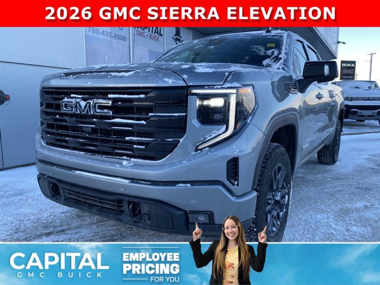 Take a look at this DIESEL 2026 GMC SIERRA 1500 Elevation Premium Package... Fully Equipped with Power Sunroof, BLACK PACKAGE, Heated Leather BUCKET Seats, X31 OFF-ROAD Package, ALL-WEATHER FLOOR MATS, Heated Steering, Adaptive Cruise Control, Dual Exhaust, 360 CAM, 6 Assist Steps, Black Emblems, MultiPro Tailgate, Integrated Brake Controller, Wireless Charger, Blind Zone monitoring, and so much more!Ask for the Internet Department for more information or book your test drive today! Text 507-585-4395 for fast answers at your fingertips!AMVIC Licensed Dealer - Licence Number B1044900