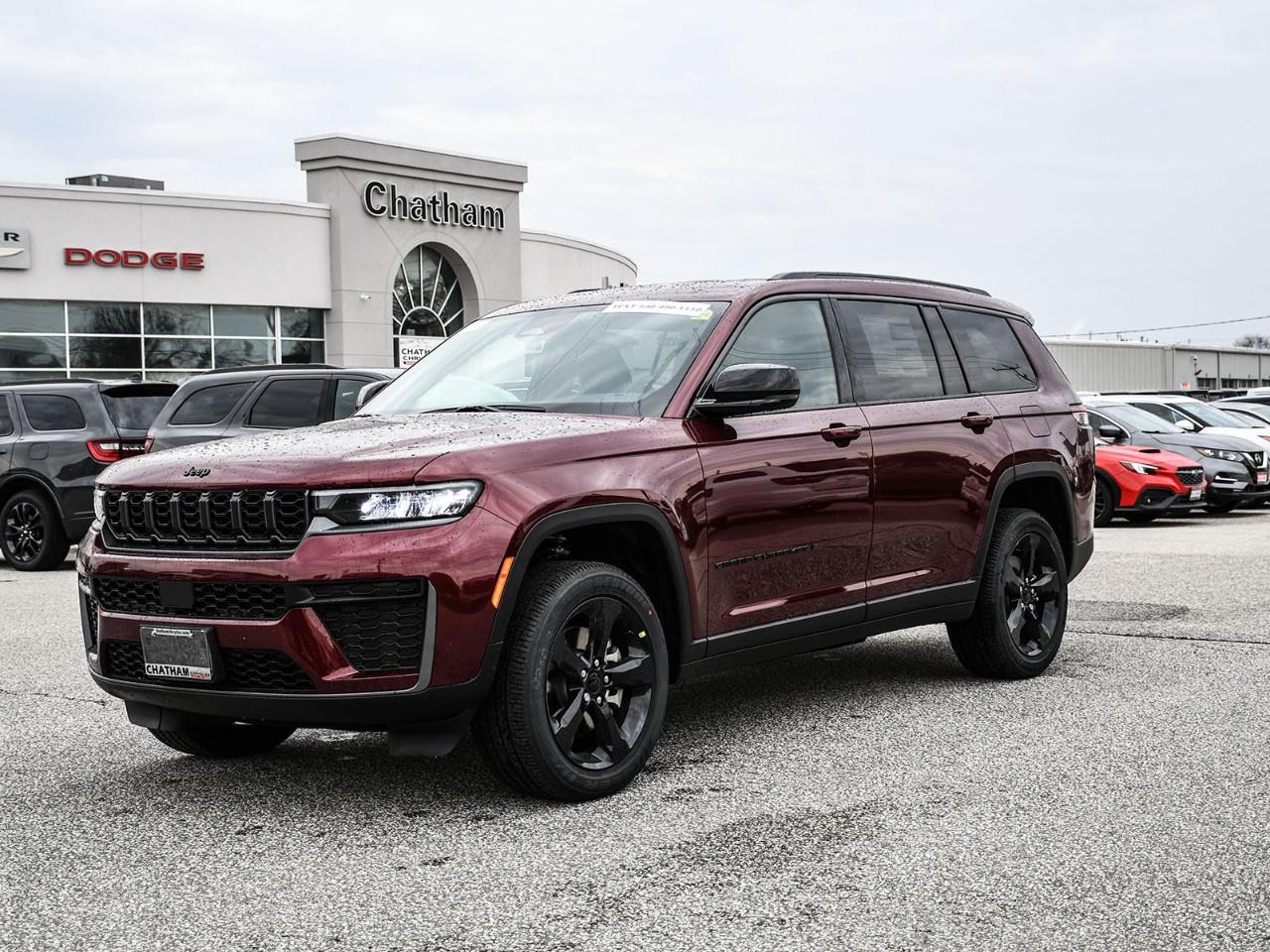 <p>The 2026 Jeep Grand Cherokee L Altitude in a striking red finish is ready to take you on new adventures with its robust 4x4 drivetrain. Renowned for its excellent handling, this SUV is set to conquer any terrain.</p><p>Externally, the Velvet Red Pearl hue complements its rugged allure, accented by features such as body-coloured door handles and dual exhaust tips. Inside, you're welcomed to an upscale black interior complete with An-Teak and Satin Chrome accents. With 7-passenger seating, this vehicle is designed for family and friends, all kept comfortable by features like heated seats and independent digital air conditioning.</p><p>Technological advancements abound with a 12.3" touchscreen display, providing access to GPS navigation and a host of other features including SiriusXM with 360L and a Wi-Fi hotspot. Your safety is prioritised by an active noise control system, traffic sign recognition, and the active driving assist system, encouraging safer journeys. Parking has never been easier with parking sensors and a backup camera ensuring precision in every move.</p><p>This new 2026 Jeep Grand Cherokee L Altitude is ideal for adventurous families or individuals ready to explore the roads less traveled in style and comfort. Contact Chatham Chrysler today for more information and to schedule your test drive!</p>