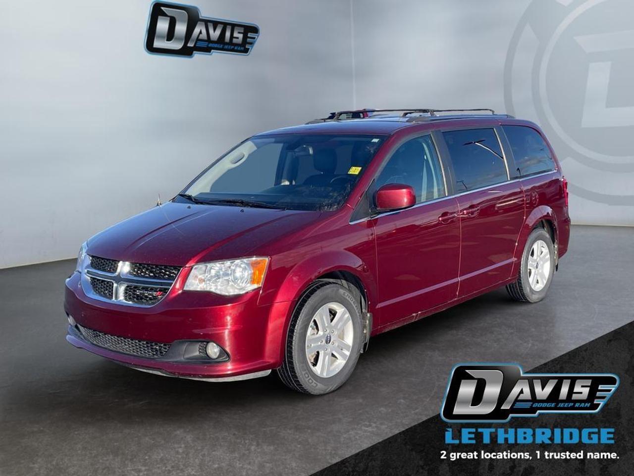 <b>Leather Seats, Heated Seats, Rear View Camera, SiriusXM, Aluminum Wheel!<br /> <br /></b><br /> The 2019 Dodge Grand Caravan Crew Plus is a dependable and family-focused minivan that delivers versatility, comfort, and value. Powered by a proven 3.6L Pentastar V6 engine paired with a 6-speed automatic transmission, it offers smooth performance and reliable capability for everyday driving. Finished in eye-catching Octane Red Pearl, this Grand Caravan stands out while providing the practicality families need.<br /><br />Inside, the Crew Plus trim features a spacious and flexible interior with second-row Stow n Go® bucket seats and a third-row Stow n Go® bench, allowing you to easily switch between seating and cargo space. Premium touches include leather-trimmed seating, a leather-wrapped steering wheel, heated front seats, a heated steering wheel, and tri-zone climate control for year-round comfort. Power sliding doors and a power liftgate add convenience for busy lifestyles.<br /><br />Technology and safety are well-equipped with a touchscreen display, Bluetooth connectivity, navigation, rear DVD entertainment system, and a rear backup camera. Additional features like remote keyless entry, power-adjustable front seats, roof rails, and advanced airbags enhance everyday usability and peace of mind. This 2019 Grand Caravan Crew Plus is a smart choice for families looking for comfort, space, and proven performance at an excellent value.<br /> <br />To apply right now for financing use this link: <a href=https://lethbridge.davisdodge.ca/free-credit-check/ target=_blank rel=nofollow noopener noreferrer>https://lethbridge.davisdodge.ca/free-credit-check/</a><br /><br /> <br /><br />Locally Owned & Trusted for Over 35 Years  Davis Dodge in Lethbridge, AB <br /><br /> At Davis Dodge, weve proudly served the Lethbridge community for more than 35 years, offering an unparalleled car buying experience. Dont just take our word for itour Google reviews speak volumes about our commitment to exceptional service. <br /><br /> Delivery & At-Home Test Drives: Convenient options to suit your lifestyle. <br /><br /> Flexible Financing for Everyone: Get the vehicle you need with financing solutions tailored to your situation. <br /><br /> Full Mechanical Inspections & Professional Cleaning: Every vehicle is thoroughly inspected and cleaned before it hits our lot.<br /><br /> We take all makes and models on trade and offer competitive pricing with inventory that changes daily. Whether you're shopping for a Chrysler, Dodge, Jeep, RAM, or FIAT, our AMVIC Licensed dealership makes it easy to browse, buy, and drive away.<br /><br /> Located in Lethbridge, AB, we proudly serve customers in Fort Macleod, Taber, Claresholm, and Coaldale. Shop online or visit us today to experience the best in sales, service, and selection. Standard bank rates apply; taxes are additional.<br /><br /> Vehicle pricing offer shown expires 2026-04-30. <br /> Come by and check out our fleet of 70+ used cars and trucks and 110+ new cars and trucks for sale in Lethbridge. o~o