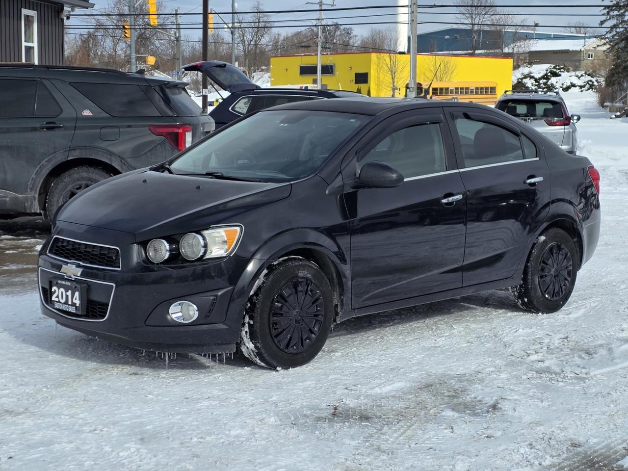 <p>Check out this <strong>2014 Chevrolet Sonic LT</strong>, a practical and fuel-efficient compact car thats perfect for commuting, students, or anyone looking for reliable transportation at an affordable price. Powered by a <strong>1.8L 4-cylinder engine with Front Wheel Drive</strong>, the Sonic delivers a smooth, responsive drive while remaining economical to operate.</p><p>This <strong><span>AS-TRADED SPECIAL</span></strong> comes equipped with convenient features including <strong>cruise control, power windows, power locks, tilt steering, and steering wheel audio controls</strong>, giving you comfort and control on every drive. The compact size makes it easy to maneuver and park while still offering a surprisingly roomy interior.</p><p>If youre looking for a budget-friendly vehicle with great everyday usability, this Sonic is worth a look.</p><p><strong>Call us today to schedule your test drive!</strong></p><p><strong>Easton Auto Sales</strong><br> <strong>613-561-5172</strong></p><p> OMVIC Certified Dealer<br> Proud <strong>UCDA Member</strong><br> Conveniently located just minutes from <strong>Kingston</strong> and <strong>Brockville</strong><br> We <strong>pay top dollar for trade-ins</strong><br> Check out our <strong>5-Star Google rating</strong> and see why customers choose Easton Auto Sales</p><p>Dont miss outcontact us today for more details! </p><p><br></p><p><b>As-Is Disclosure:</b></p><p><span>This vehicle is being sold as-is, unfit, and is not represented as being in road-worthy condition, mechanically sound or maintained at any guaranteed level of quality. The vehicle may require substantial repairs of the purchasers expense. It may not be possible to register the vehicle to be driven in its current condition.</span></p>