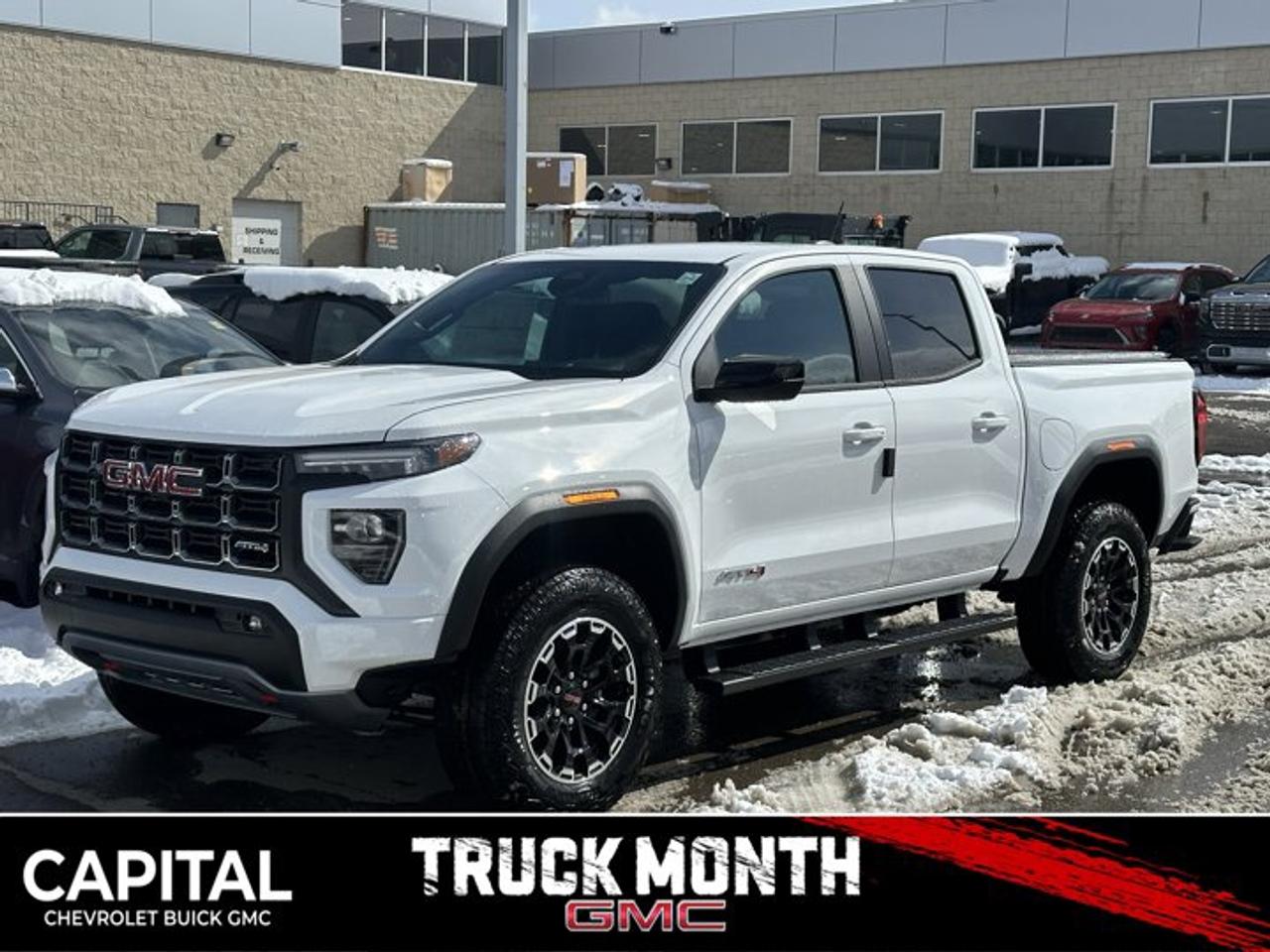 This GMC Canyon delivers a Turbocharged Gas I4 2.7L/ engine powering this Automatic transmission. TRANSMISSION, 8-SPEED AUTOMATIC, 8L80 (STD), SUMMIT WHITE, REAR AXLE, 3.42 RATIO.* This GMC Canyon Features the Following Options *LPO, PREMIER SOFT ROLL-UP TRUCK BED COVER BY REALTRUCK ADVANTAGE (dealer-installed), LPO, BLACK ASSIST STEP (dealer-installed), ENGINE, TURBOMAX (310 hp [231 kW] @ 5600 rpm, 430 lb-ft of torque [583 Nm] @ 3000 rpm) (STD), ENGINE BLOCK HEATER, BEDLINER, SPRAY-ON WITH GMC LOGO, AT4 PREFERRED EQUIPMENT GROUP includes standard equipment, 3 YEARS SIRIUSXM, Wireless Apple CarPlay/Wireless Android Auto, Windows, remote Express-Down, all windows, Windows, power with driver Express-Up and Down.* Visit Us Today *Test drive this must-see, must-drive, must-own beauty today at Capital Chevrolet Buick GMC Inc., 13103 Lake Fraser Drive SE, Calgary, AB T2J 3H5.