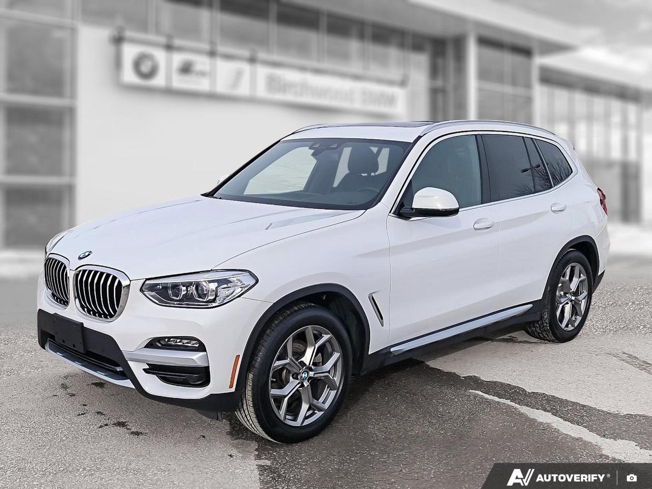 Low Kilometers!
Local Vehicle!
Good Condition!
Discover luxury and performance in this 2021 BMW X3 xDrive30i. With only 37,778 km on the odometer, this gently-used SUV offers the perfect blend of sophistication and practicality for the discerning driver.

Key Features:
- Premium Enhanced package for ultimate comfort
- Head-Up Display for enhanced safety and convenience
- Luxurious leather interior
- Powerful 2.0L 4-cylinder engine with AWD capability
- Sport Utility design with seating for 5
- Integrated Navigation System with Voice Activation
- Blind Spot Detection for added safety
- Apple CarPlay preparation for seamless connectivity

Experience the Birchwood BMW difference today. Whether youre ready to reserve this exceptional X3, start your purchase journey, or simply have questions, our team is here to assist. Book a test drive and feel the thrill of German engineering firsthand. Visit www.birchwoodbmw.ca to explore your options and take the next step towards owning this remarkable vehicle.
Unforgettable experiences guaranteed! Buy your next Pre-Owned vehicle from Birchwood BMW and enjoy brand specific luxuries including:
 A full CARFAX vehicle report
 Complete vehicle detailing & a full tank of gas.
 BMW Factory Certified Technicians with 100+ Years of Experience
 Certifiable BMW Vehicles
 21 Loaner Vehicles
Discover the ultimate driving experience today! Book your appointment at 204-452-7799.
Dealer Permit #9740
Dealer permit #9740
