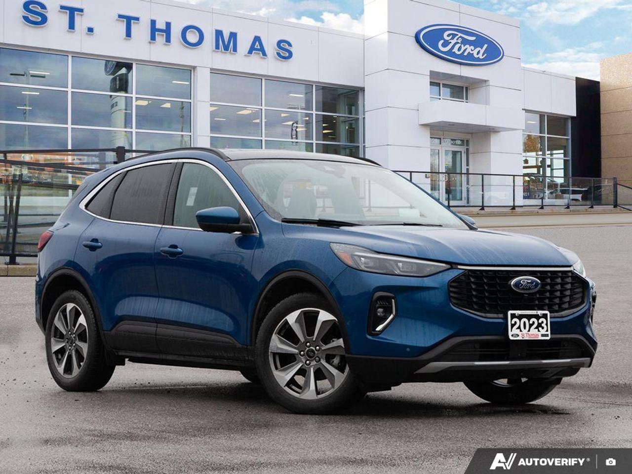 Recent Arrival!<br>Escape Platinum, 4D Sport Utility, EcoBoost 2.0L I4 GTDi DOHC Turbocharged VCT, 8-Speed Automatic, AWD, Blue Metallic, Ebony Leather, 10 Speakers, 10-Way Power Drivers Seat, 3.47 Axle Ratio, 6-Way Power Passenger Seat, Active Park Assist 2.0, B&O Sound System by Bang & Olufsen, Black Roof Rack Side Rails, Class II Trailer Tow Package, Equipment Group 601A, HD Radio, Head-Up Display, Heated Leather-Trimmed Front Sport Contour Seats, Navigation system: Connected Navigation, Power Open/Close Panoramic Vista Roof, Premium Technology Package.<br>Odometer is 1095 kilometers below market average!<br><br>AWD<br>8-Speed Automatic EcoBoost 2.0L I4 GTDi DOHC Turbocharged VCT<br>Blue Metallic<br>CARFAX Canada No Reported Accidents