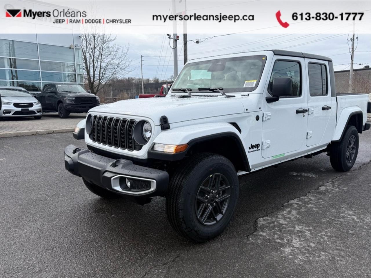 <b>Freedom Top!</b><br> <br> Inside, youll find a comfortable and tech-forward cabin built to keep you connected and in command on any terrain. <br> <br>The 2026 Jeep Gladiator is built for those who demand adventure without compromise. Combining the open-air freedom of a Jeep with the utility of a pickup, it delivers unmatched versatility for work, play, and everything in between. With a refined interior, advanced technology, and uncompromising off-road performance, the Gladiator proves that capability and comfort can go hand in hand.<br> <br>This Bright White Regular Cab 4X4 pickup has an Automatic transmission and is powered by a 285HP 3.6L V6 Cylinder Engine. <br> <br> Our Gladiators trim level is Sport S. Engineered to withstand the harshest of conditions, this Gladiator Sport S features heavy duty suspension, undercarriage skid plates, a full-size spare with underbody storage, removable doors and windows, and a manual convertible top with fixed roll-over protection. This rugged truck also features great convenience features like proximity keyless entry with push button start, illuminated front and rear cupholders, two 12-volt DC power outlets, and tons of storage space. Handling infotainment and connectivity duties is a 12.3-inch screen powered by Uconnect 5W, and features Apple CarPlay, Android Auto, 4G LTE WiFi hotspot internet access, and streaming audio. This vehicle has been upgraded with the following features: Freedom Top.<br><br> View the original window sticker for this vehicle with this url <b><a href=http://www.chrysler.com/hostd/windowsticker/getWindowStickerPdf.do?vin=1C6PJTAG4TL176228 target=_blank>http://www.chrysler.com/hostd/windowsticker/getWindowStickerPdf.do?vin=1C6PJTAG4TL176228</a></b>.<br> <br>To apply right now for financing use this link: <a href=https://www.myersorleansjeep.ca/apply-for-financing/ target=_blank>https://www.myersorleansjeep.ca/apply-for-financing/</a><br><br> <br/>    4.99% financing for 96 months. <br> Buy this vehicle now for the lowest weekly payment of <b>$163.74</b> with $0 down for 96 months @ 4.99% APR O.A.C. ( Plus applicable taxes -  **Rebates may not be applicable on all purchase types [cash, lease, or finance]. Eligibility and conditions may vary. Please see dealer for full details and confirmation of eligibility.   / Total Obligation of $68116  ).  Incentives expire 2026-03-31.  See dealer for details. <br> <br>The road to new driving experiences begins in our inventory, where youll find an incredible array of brand-new cars, trucks, minivans, and SUVs, including two of our bestselling models, the Dodge Ram 1500 and the Dodge Grand Caravan. If you want to know what the cutting edge of automotive technology looks like, all you have to do is visit Myers Orleans Jeep! Each model comes loaded with the convenient features and cool technology that help make every trip memorable. Looking for additional everyday luxury at a price thats incredibly wallet-friendly? Choose from our selection of quality pre-owned models! If you can think of a road, our friendly and knowledgeable sales team will help you find the perfect vehicle to drive it.<br><br>We may be a well-established dealership thats been part of the community for many years, but that doesnt mean were stuck in the past! At Myers Orleans Jeep, were proud to provide a fresh, modern approach to car buying. Using our array of online tools, you can browse our extensive inventory, schedule a service appointment, order parts, and even apply for credit from wherever youve got a connection. Our goal is to create relationships that will last, and we know that the best way to do this is by providing a dealership experience thats based on honesty, transparency, trust, and a commitment to customers. Stop by today and discover all the ways we go above and beyond for you.<br><br> Come by and check out our fleet of 40+ used cars and trucks and 70+ new cars and trucks for sale in Orleans.  o~o