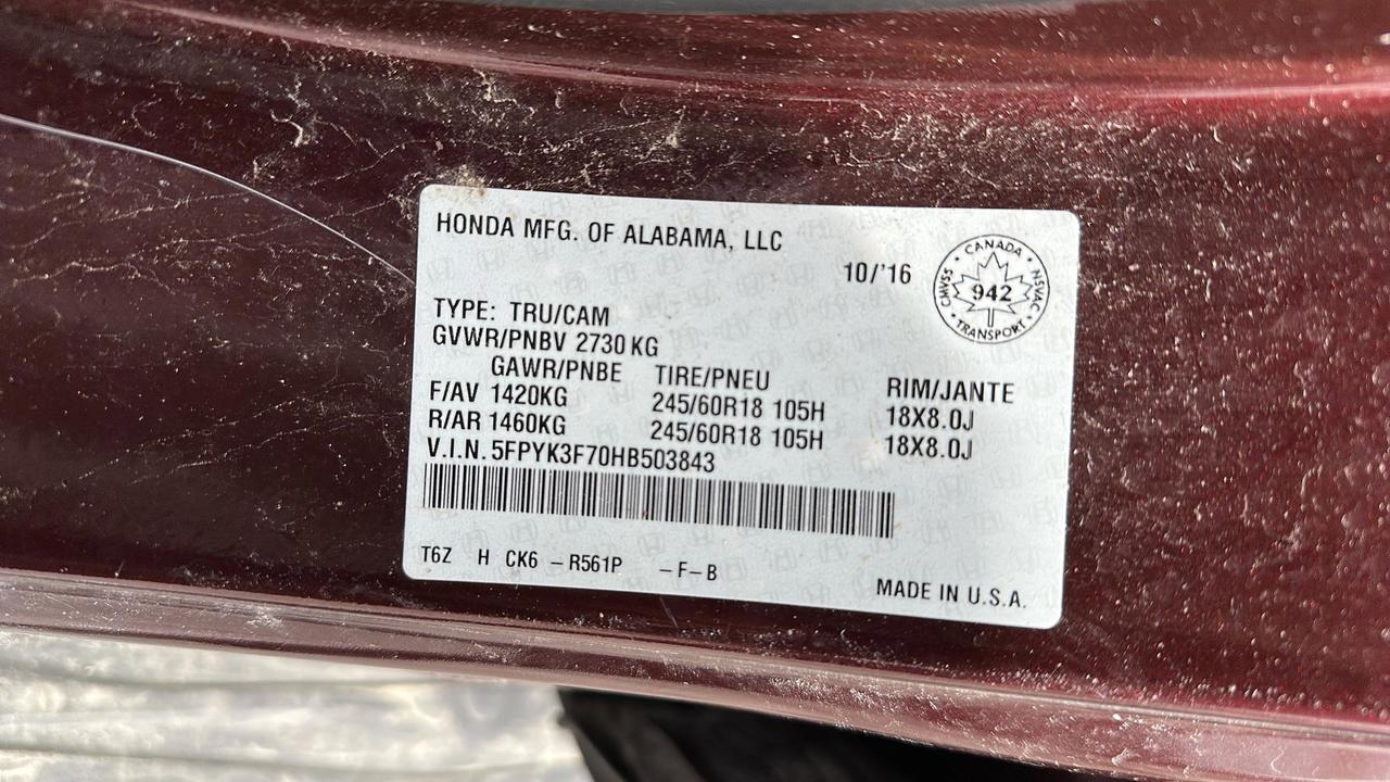 2017 Honda Ridgeline TOURING Photo