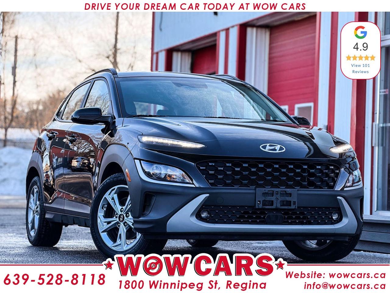 2022 Hyundai Kona SEL AWD Odometer: 54,232 Km <br/> SALE Price: $24,990+taxes <br/> Financing Available <br/> <br/> WOW Factors:- -Certified and mechanical inspection <br/> -No Accidents <br/> <br/> <br/> Highlight Features:--Apple Carplay, Android Auto <br/> -Lane Keep Departure <br/> -Front Collision Warning <br/> -Heated Seats <br/> -Heated Steering Wheel <br/> -Sunroof <br/> -Alloy Wheels <br/> -All Wheel Drive <br/> -Backup-Camera <br/> -key less Entry <br/> -Auto Start/Stop <br/> -Remote Start <br/> -Adaptive Cruise Control and much more. <br/> <br/> Financing Available Driven by Trust, Powered by Family  Your Destination for Quality Pre-Owned Vehicles <br/> At our family-owned dealership, customer satisfaction isnt just a goal  its our promise. We specialize in pre-owned Cars, SUVs, Vans, and Trucks, offering standout value with the WOW factors that set us apart. From exceptional Google reviews to unmatched after-sales service, we go above and beyond to make your experience seamless, transparent, and friendly. <br/> <br/> <br/> Visit WOW CARS Today at 1800 Winnipeg Street Regina, SK S4P1G2, or give us a call at (639) 528-8II8. <br/>
