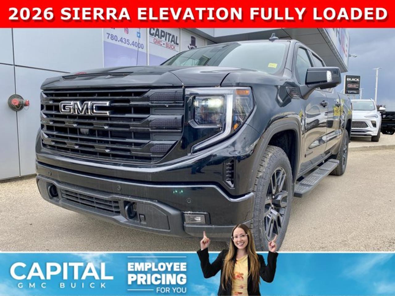 Take a look at this DIESEL 2026 GMC SIERRA 1500 Elevation Premium Package... Fully Equipped with Power Sunroof, BLACK PACKAGE, Heated Leather BUCKET Seats, X31 OFF-ROAD Package, ALL-WEATHER FLOOR MATS, Heated Steering, Adaptive Cruise Control, Dual Exhaust, 360 CAM, 6 Assist Steps, Black Emblems, MultiPro Tailgate, Integrated Brake Controller, Wireless Charger, Blind Zone monitoring, and so much more!Ask for the Internet Department for more information or book your test drive today! Text 507-585-4395 for fast answers at your fingertips!AMVIC Licensed Dealer - Licence Number B1044900