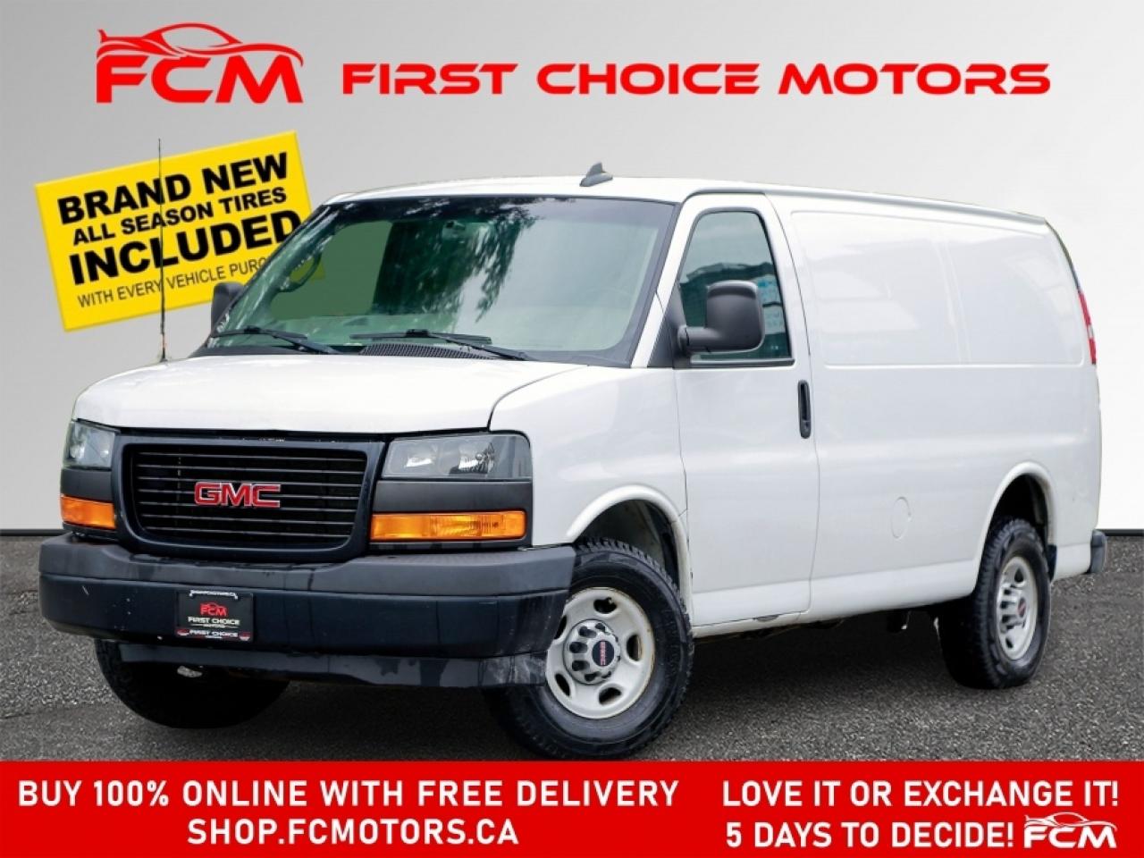** ** SPECIAL LIMITED TIME OFFER ** ** PURCHASE ANY VEHICLE THIS WEEK AND RECEIVE 4 BRAND-NEW ALL-SEASON TIRES AT NO ADDITIONAL COST!!! DONT MISS THIS EXCLUSIVE CHANCE TO UPGRADE YOUR RIDE AND STAY PREPARED FOR ANY WEATHER!!!       EXCITING NEWS FROM FIRST CHOICE MOTORS! Our brand-new online showroom is now open to the public, bringing the ultimate car shopping experience right to your fingertips! Enjoy a 100% online car shopping experience, with over 500 certified vehicles in stock, comprehensive protection plans, and thousands of new auto parts & accessories available! Plus, for a limited time, were offering FREE deliveries across Ontario on all vehicle purchases! Dont miss outvisit Shop.fcmotors.ca to find and upgrade your perfect vehicle today!      Welcome to First Choice Motors, the largest car dealership in Toronto of pre-owned cars, SUVs, and vans priced between $5000-$15,000. With an impressive inventory of over 300 vehicles in stock, we are dedicated to providing our customers with a vast selection of affordable and reliable options.       Were thrilled to offer a used 2020 GMC Savana 2500 Cargo Van, white color with 215,000km (STK#8850) This vehicle was $18990 NOW ON SALE FOR $17990. It is equipped with the following features:   - Automatic Transmission   - Reverse camera   - Power windows   - Power locks   - Air Conditioning      At First Choice Motors, we believe in providing quality vehicles that our customers can depend on. All our vehicles come with a 36-day FULL COVERAGE warranty. We also offer additional warranty options up to 5 years for our customers who want extra peace of mind.      Furthermore, all our vehicles are sold fully certified with brand new brakes rotors and pads, a fresh oil change, and brand new set of all-season tires installed & balanced. You can be confident that this car is in excellent condition and ready to hit the road.      At First Choice Motors, we believe that everyone deserves a chance to own a reliable and affordable vehicle. Thats why we offer financing options with low interest rates starting at 7.9% O.A.C. Were proud to approve all customers, including those with bad credit, no credit, students, and even 9 socials. Our finance team is dedicated to finding the best financing option for you and making the car buying process as smooth and stress-free as possible.      Our dealership is open 7 days a week to provide you with the best customer service possible. We carry the largest selection of used vehicles for sale under $9990 in all of Ontario. We stock over 300 cars, mostly Hyundai, Chevrolet, Mazda, Honda, Volkswagen, Toyota, Ford, Dodge, Kia, Mitsubishi, Acura, Lexus, and more. With our ongoing sale, you can find your dream car at a price you can afford. Come visit us today and experience why we are the best choice for your next used car purchase!      All prices exclude a $10 OMVIC fee, license plates & registration  and ONTARIO HST (13%)    *No Credit Card payments can be accepted for Vehicle Purchases*