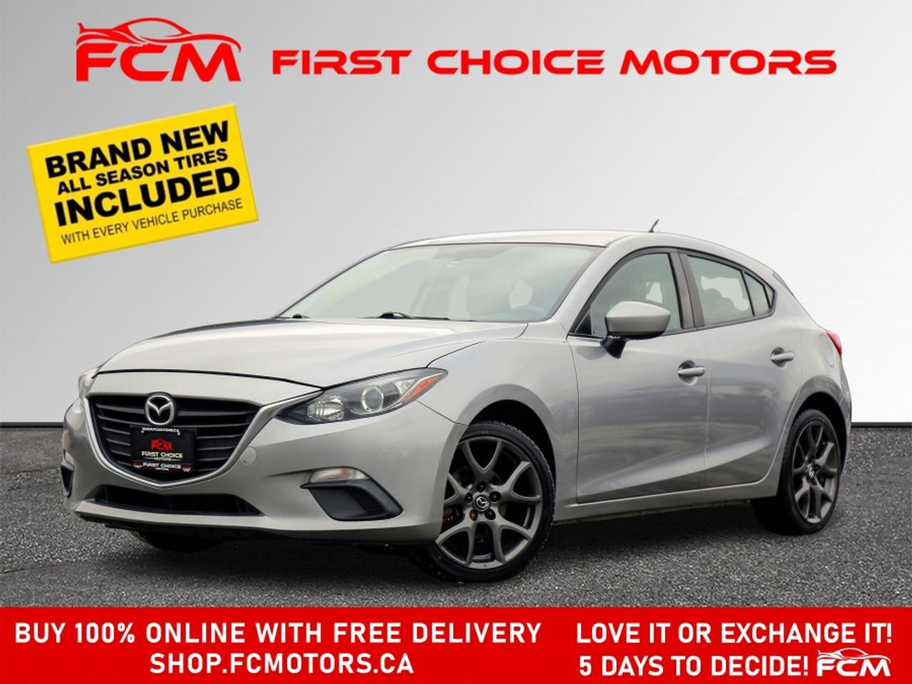 ** ** SPECIAL LIMITED TIME OFFER ** ** PURCHASE ANY VEHICLE THIS WEEK AND RECEIVE 4 BRAND-NEW ALL-SEASON TIRES AT NO ADDITIONAL COST!!! DON   T MISS THIS EXCLUSIVE CHANCE TO UPGRADE YOUR RIDE AND STAY PREPARED FOR ANY WEATHER!!! <br><br>EXCITING NEWS FROM FIRST CHOICE MOTORS! Our brand-new online showroom is now open to the public, bringing the ultimate car shopping experience right to your fingertips! Enjoy a 100% online car shopping experience, with over 500 certified vehicles in stock, comprehensive protection plans, and thousands of new auto parts & accessories available! Plus, for a limited time, were offering FREE deliveries across Ontario on all vehicle purchases! Dont miss out   visit Shop.fcmotors.ca to find and upgrade your perfect vehicle today!<br><br>Welcome to First Choice Motors, the largest car dealership in Toronto of pre-owned cars, SUVs, and vans priced between $5000-$15,000. With an impressive inventory of over 300 vehicles in stock, we are dedicated to providing our customers with a vast selection of affordable and reliable options. <br><br>Were thrilled to offer a used 2015 Mazda MAZDA3 GX, grey color with 398,000km (STK#9308) This vehicle was $5490 NOW ON SALE FOR $4990. It is equipped with the following features:<br>- Manual Transmission<br>- Power windows<br>- Power locks<br>- Power mirrors<br>- Air Conditioning<br><br>At First Choice Motors, we believe in providing quality vehicles that our customers can depend on. All our vehicles come with a 36-day FULL COVERAGE warranty. We also offer additional warranty options up to 5 years for our customers who want extra peace of mind.<br><br>Furthermore, all our vehicles are sold fully certified with brand new brakes rotors and pads, a fresh oil change, and brand new set of all-season tires installed & balanced. You can be confident that this car is in excellent condition and ready to hit the road.<br><br>At First Choice Motors, we believe that everyone deserves a chance to own a reliable and affordable vehicle. Thats why we offer financing options with low interest rates starting at 7.9% O.A.C. Were proud to approve all customers, including those with bad credit, no credit, students, and even 9 socials. Our finance team is dedicated to finding the best financing option for you and making the car buying process as smooth and stress-free as possible.<br><br>Our dealership is open 7 days a week to provide you with the best customer service possible. We carry the largest selection of used vehicles for sale under $9990 in all of Ontario. We stock over 300 cars, mostly Hyundai, Chevrolet, Mazda, Honda, Volkswagen, Toyota, Ford, Dodge, Kia, Mitsubishi, Acura, Lexus, and more. With our ongoing sale, you can find your dream car at a price you can afford. Come visit us today and experience why we are the best choice for your next used car purchase!<br><br>All prices exclude a $22 OMVIC fee, license plates & registration and ONTARIO HST (13%)<br>*No Credit Card payments can be accepted for Vehicle Purchases*