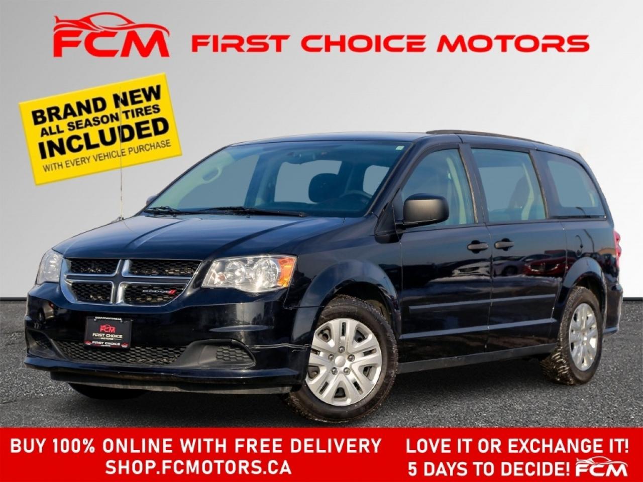 ** ** SPECIAL LIMITED TIME OFFER ** ** PURCHASE ANY VEHICLE THIS WEEK AND RECEIVE 4 BRAND-NEW ALL-SEASON TIRES AT NO ADDITIONAL COST!!! DONT MISS THIS EXCLUSIVE CHANCE TO UPGRADE YOUR RIDE AND STAY PREPARED FOR ANY WEATHER!!!       EXCITING NEWS FROM FIRST CHOICE MOTORS! Our brand-new online showroom is now open to the public, bringing the ultimate car shopping experience right to your fingertips! Enjoy a 100% online car shopping experience, with over 500 certified vehicles in stock, comprehensive protection plans, and thousands of new auto parts & accessories available! Plus, for a limited time, were offering FREE deliveries across Ontario on all vehicle purchases! Dont miss outvisit Shop.fcmotors.ca to find and upgrade your perfect vehicle today!      Welcome to First Choice Motors, the largest car dealership in Toronto of pre-owned cars, SUVs, and vans priced between $5000-$15,000. With an impressive inventory of over 300 vehicles in stock, we are dedicated to providing our customers with a vast selection of affordable and reliable options.       Were thrilled to offer a used 2017 Dodge Grand Caravan SE, black color with 255,000km (STK#9547) This vehicle was $8990 NOW ON SALE FOR $8490. It is equipped with the following features:   - Automatic Transmission   - 7 Passenger   - Power windows   - Power locks   - Power mirrors   - Air Conditioning      At First Choice Motors, we believe in providing quality vehicles that our customers can depend on. All our vehicles come with a 36-day FULL COVERAGE warranty. We also offer additional warranty options up to 5 years for our customers who want extra peace of mind.      Furthermore, all our vehicles are sold fully certified with brand new brakes rotors and pads, a fresh oil change, and brand new set of all-season tires installed & balanced. You can be confident that this car is in excellent condition and ready to hit the road.      At First Choice Motors, we believe that everyone deserves a chance to own a reliable and affordable vehicle. Thats why we offer financing options with low interest rates starting at 7.9% O.A.C. Were proud to approve all customers, including those with bad credit, no credit, students, and even 9 socials. Our finance team is dedicated to finding the best financing option for you and making the car buying process as smooth and stress-free as possible.      Our dealership is open 7 days a week to provide you with the best customer service possible. We carry the largest selection of used vehicles for sale under $9990 in all of Ontario. We stock over 300 cars, mostly Hyundai, Chevrolet, Mazda, Honda, Volkswagen, Toyota, Ford, Dodge, Kia, Mitsubishi, Acura, Lexus, and more. With our ongoing sale, you can find your dream car at a price you can afford. Come visit us today and experience why we are the best choice for your next used car purchase!      All prices include $22.00 OMVIC Fee.  Excludes, license plates, ownership registration and ONTARIO HST (13%)   *No Credit Card payments can be accepted for Vehicle Purchases*    *No Credit Card payments can be accepted for Vehicle Purchases*