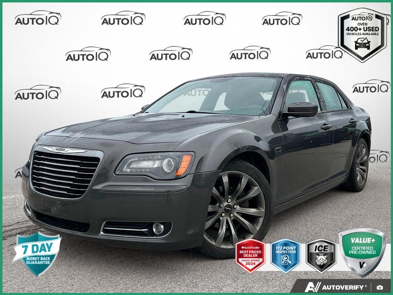 Recent Arrival!<br>CARFAX Canada No Reported Accidents<br><br>| No Accidents, | Includes Snow Tires, 20 x 8.0 Aluminum Wheels, 8.4 Touch Screen Display, Audio Jack Input for Mobile Devices, Dual-Pane Panoramic Sunroof, Exterior Parking Camera Rear, Front dual zone A/C, Front fog lights, Garmin Navigation System, Heated front seats, Illuminated entry, Leather Shift Knob, Leather Trim Seats, Leather Trimmed Bucket Seats, Navigation System, Power driver seat, Quick Order Package 22G, Radio: Uconnect 8.4N NAV, Remote USB Port, SIRIUSXM Satellite Radio, Speed-Sensitive Wipers.<br><br>Granite Crystal Metallic Clearcoat S<br>PANORAMIC SUNROOF | 3.6L V6 | HEATED SEATS | NAVIGATION | PREMIUM SOUND SYSTEM 2014 Chrysler 300 S PANORAMIC SUNROOF | 3.6L V6 | HEATED SEATS | NAVIGATION | PREMIUM SOUND SYSTEM 3.6L V6 24V VVT<br>8-Speed Automatic<br>RWD<p> </p>

<h4>VALUE+ CERTIFIED PRE-OWNED VEHICLE</h4>

<p>
- 36-point Provincial Safety Inspection<br>
- 172-point inspection combined mechanical, aesthetic, functional inspection including a vehicle report card<br>
- Warranty: 30 Days or 1500 KMS on mechanical safety-related items and extended plans are available<br>
- Complimentary CARFAX Vehicle History Report<br>
- 2X Provincial safety standard for tire tread depth<br>
- 2X Provincial safety standard for brake pad thickness<br>
- 7 Day Money Back Guarantee*<br>
- Market Value Report provided<br>
- Complimentary 3 months SIRIUS XM satellite radio subscription on equipped vehicles<br>
- Complimentary wash and vacuum<br>
- Vehicle scanned for open recall notifications from manufacturer
</p>

<p>SPECIAL NOTE: This vehicle is reserved for AutoIQs retail customers only. Please, No dealer calls. Errors & omissions excepted.</p>

<p>*As-traded, specialty or high-performance vehicles are excluded from the 7-Day Money Back Guarantee Program (including, but not limited to Ford Shelby, Ford mustang GT, Ford Raptor, Chevrolet Corvette, Camaro 2SS, Camaro ZL1, V-Series Cadillac, Dodge/Jeep SRT, Hyundai N Line, all electric models)</p>