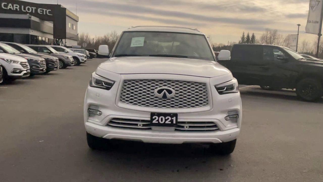 2021 Infiniti QX80 LUXE 7 Passenger 3RD ROW, HEATED LEATHER SEATS, DUAL SCREEN ENT. SYSTEM, NAV, SUNROOF, APPLE CARPLAY/ANDROID AUTO!! Photo