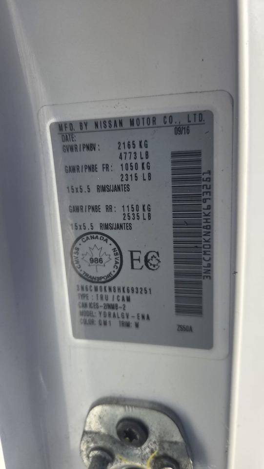 2017 Nissan NV200 S, NO ACCIDENTS, WORK VAN, CERTIFIED Photo