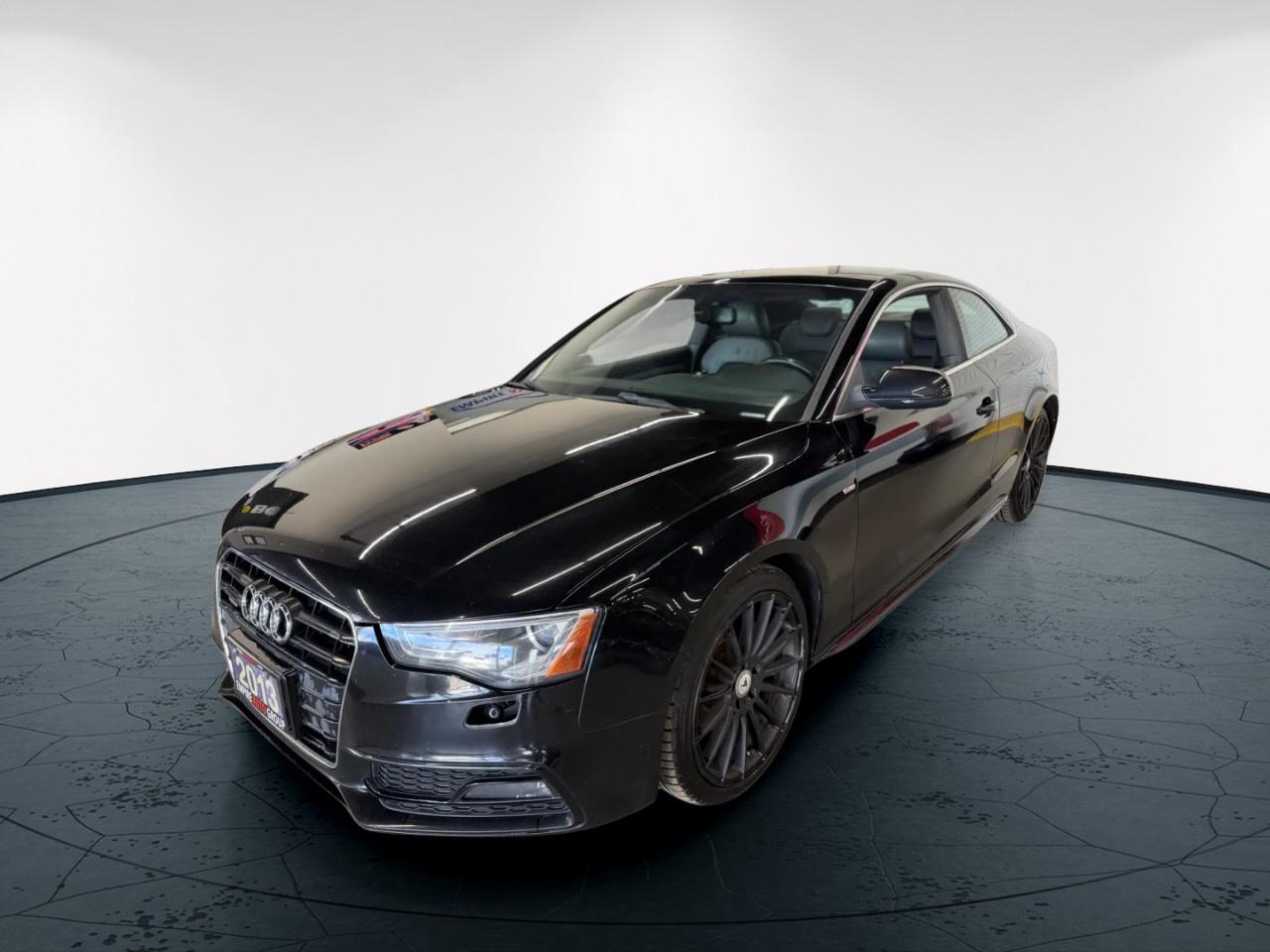 <a href=http://www.theprimeapprovers.com/ target=_blank>Apply for financing</a>

<p>The 2013 Audi A5 Coupe is a stunning combination of luxury and performance in an eye-catching black, with the confidence of an AWD drivetrain that delivers agile and responsive handling on any road surface. </p><p>Its standout exterior is coupled with refined styling that commands attention. Step inside to experience an interior finished with premium leather seats and a leather-wrapped steering wheel that ensure a comfortable and sophisticated ride. Heated mirrors and heated windshield washer nozzles enhance your driving experience in chillier climates. </p><p>Modern technology enhancements include cruise control, Bluetooth connectivity, and a high-quality satellite radio system, all contributing to a convenient and connected drive. The Audi A5 is equipped with features like heated front seats and power controls, while advanced driver assistance features such as lane assist ensure a safe journey. </p><p>The A5 Coupe is perfect for those who crave a blend of luxury, comfort, and performance. If this sounds like the right fit for you, reach out to our dealership today for more details and let us help you drive home your dream car.</p><p>All our certified cars comes with 250 point inspection. 0 Down Payment Options Available. Whether its excellent, good, bad, no credit, collections, a discharged bankruptcy or proposal, even if your still in bankruptcy or proposal, have fines or parking tickets including 407 ETR fines, been divorced, young and no one will give you a shot, new to the country, have a fixed income or are currently self-employed, if you have the income we have the lenders that can get it done, you name it, there are lenders out there that will finance you!</p>                         <p><b>ALL CREDIT SITUATIONS ACCEPTED! Dont hesitate&nbsp;<a class=redborder href=apply.php target=_blank rel=noopener>APPLY NOW!</a></b></p>                         <p>*All payments shown are based on a 4.95%. Rate of borrowing a vehicle over qualified term based on the lender. Example: The cost of borrowing on a vehicle, at the purchase price of $10,000, at 4.95% rate of borrowing over 60 month term would be $43.45+HST weekly. Rates are subject to change without notice. Payments are available on approved credit. <b>Best Interest Rate</b>&nbsp;for your car loan Guaranteed!&nbsp;<i>Vehicle being presented might not be financeable; payments are available on approved credit.</i></p>                         <p><b>* All prices exclude HST and Licensing.&nbsp;</b><b>*At times, a down payment may be required for financing however we will do our best to achieve a $0 down payment.</b></p>                         <p><b>* Guaranteed Savings ask one of our representatives for details all in pricing with only HST extra and discounts offered on our vehicles and warranties. *Financing does NOT apply for As-Is vehicles.</b></p>                         <p><b>* As per OMVIC regulations&comma; this vehicle is not road worthy,  not safety certified and not licensed. Certification is available for $799. All our vehicles are in excellent condition and have been fully inspected by an in-house licensed mechanic. Each Empire Auto Group client is a satisfied guest, GUARANTEED!</b></p>                         <p>* Empire Auto Group shall not be held liable for any errors or omissions pertaining to information provided (whether orally, in writing, or in digital image form) on this website, included but not limited to: year, make, model, vehicle options (both hardware and software), vehicle condition, vehicle trim, accessories, mileage. Client is solely responsible for performing appropriate due diligence as it pertains to any and all information regarding the type, condition, options, vehicle trim, status, and history of vehicle before completing a transaction. The advertised price is a finance only price, if you wish to purchase the vehicle for cash additional $2,000 surcharge will apply. Applicable prices and special offers are subject to change with or without notice and shall be at the full discretion of Empire Auto Group.</p>                         <p>* Vehicle sold as seen as equipped. Cosmetic repairs & non safety items at customers cost if requested.</p>                         <p>This vehicle could be at any of our 3 locations - Empire Auto East (2293 Dundas St, London, ON) or Empire Auto West (282 Springbank Dr, London, ON) or Southdale Motors (284 Springbank Dr, London, ON). Please call us for more information.</p><br/><br/>Looking to Purchase or Finance a Audi A5 or just a Audi Coupe? We carry 100s of handpicked vehicles, with multiple Audi Coupes in stock! Visit us online at <a href=https://empireautogroup.ca/?source_id=6>www.EMPIREAUTOGROUP.CA</a> to view our full line-up of Audi A5s or  similar Coupes. New Vehicles Arriving Daily!<br/>  	<br/>FINANCING AVAILABLE FOR THIS LIKE NEW AUDI A5!<br/> 	REGARDLESS OF YOUR CURRENT CREDIT SITUATION! APPLY WITH CONFIDENCE!<br/>  	SAME DAY APPROVALS! <a href=https://empireautogroup.ca/?source_id=6>www.EMPIREAUTOGROUP.CA</a> or CALL/TEXT 519.659.0888.<br/><br/>	   	THIS, LIKE NEW AUDI A5 INCLUDES:<br/><br/>  	* Wide range of options that you will enjoy.<br/> 	* Comfortable interior seating<br/> 	* Safety Options to protect your loved ones<br/> 	* Fully Certified<br/> 	* Pre-Delivery Inspection<br/> 	* Door Step Delivery All Over Ontario<br/> 	* Empire Auto Group  Seal of Approval, for this handpicked Audi A5<br/> 	* Finished in Black, makes this Audi look sharp<br/><br/>  	SEE MORE AT : <a href=https://empireautogroup.ca/?source_id=6>www.EMPIREAUTOGROUP.CA</a>