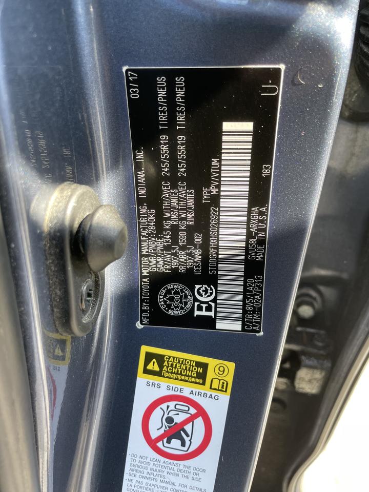 2017 Toyota Highlander Hybrid LIMITED Photo