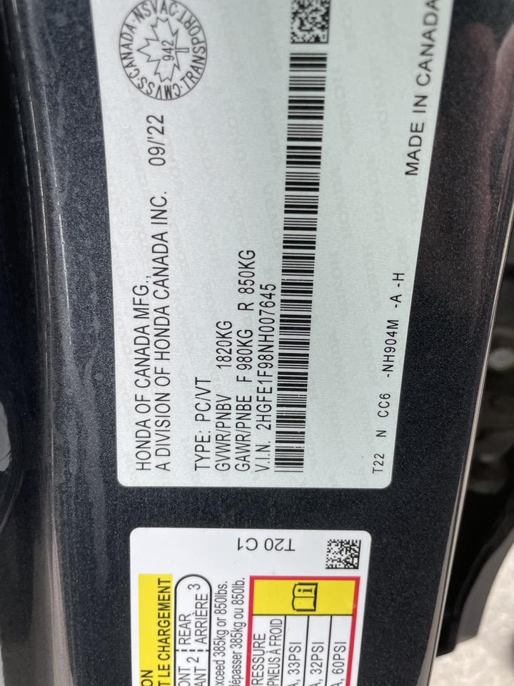 2022 Honda Civic Touring Photo