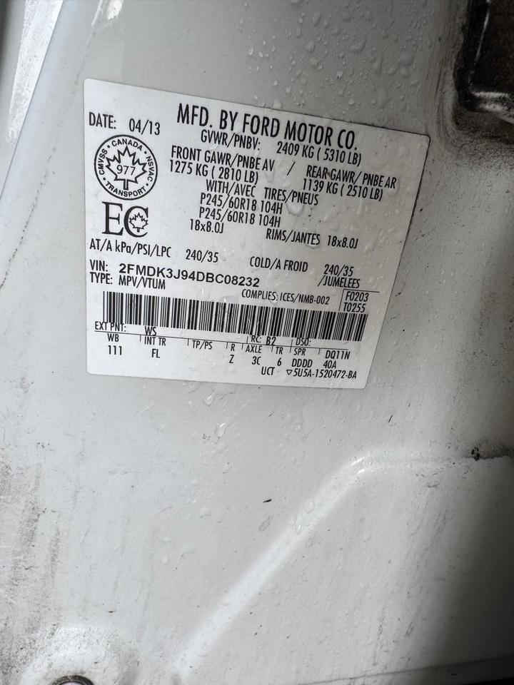 2013 Ford Edge SEL, NO ACCIDENT, ALLOYS, STARTING ISSUE, AS IS Photo