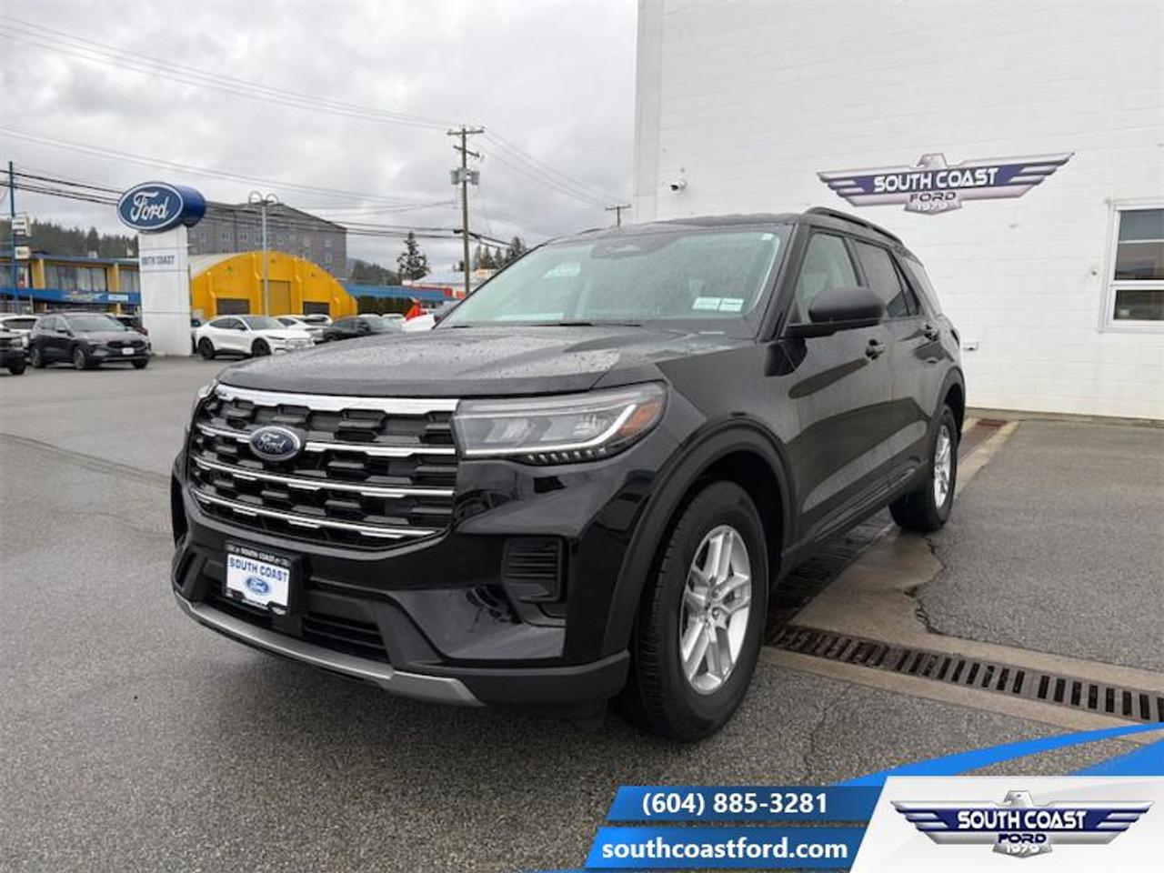 <b>Heated Seats,  Adaptive Cruise Control,  Lane Keep Assist,  Collision Alert,  Power Liftgate!</b><br> <br> Offering a smooth and controlled ride with plenty of room for you and yours, this 2026 Ford Explorer is a fantastic family SUV. <br> <br>This Ford Explorer is the ultimate lifestyle vehicle with plenty of style and space for all of your passengers and cargo. It has the hauling capabilities of a midsize SUV combined with strong off-road capabilities. Whether your next family adventure is to the grocery store or over a high mountain pass, the Ford Explorer was built to get you there with ease.<br> <br>This Agate Black SUV has a 10 Speed Automatic transmission and is powered by a 300HP 2.3L 4 Cylinder Engine. <br> <br> Our Explorers trim level is Active. Standard features on this Explorer Active include FordPass Connect 5G mobile hotspot internet access, adaptive cruise control, smart device remote engine start, and a power liftgate for rear cargo access. On the inside, occupants are treated to heated front seats, voice-activated dual-zone climate control, and a 13.2-inch infotainment screen with wireless Apple CarPlay and Android Auto. Safety features also include lane keep assist with lane departure warning, collision mitigation, automatic emergency braking, evasion assist, and rear parking sensors. This vehicle has been upgraded with the following features: Heated Seats, Adaptive Cruise Control, Lane Keep Assist, Collision Alert, Power Liftgate, Mobile Hotspot.<br><br> View the original window sticker for this vehicle with this url <b><a href=http://www.windowsticker.forddirect.com/windowsticker.pdf?vin=1FMUK8DH4TGA82378 target=_blank>http://www.windowsticker.forddirect.com/windowsticker.pdf?vin=1FMUK8DH4TGA82378</a></b>.<br> <br>To apply right now for financing use this link: <a href=https://www.southcoastford.com/financing/ target=_blank>https://www.southcoastford.com/financing/</a><br><br> <br/>    3.49% financing for 84 months. <br> Buy this vehicle now for the lowest bi-weekly payment of <b>$388.55</b> with $0 down for 84 months @ 3.49% APR O.A.C. ( taxes included, $695 Administration Fee included    / Total Obligation of $63503  ).  Incentives expire 2026-04-30.  See dealer for details. <br> <br>Call South Coast Ford Sales or come visit us in person. Were convenient to Sechelt, BC and located at 5606 Wharf Avenue. and look forward to helping you with your automotive needs. <br><br> Come by and check out our fleet of 20+ used cars and trucks and 90+ new cars and trucks for sale in Sechelt.  o~o