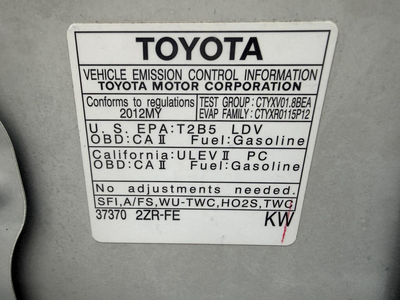 2012 Toyota Corolla 4dr Auto CE/ YES ONLY 67180 KMS !! COMES CERTIFIED Photo