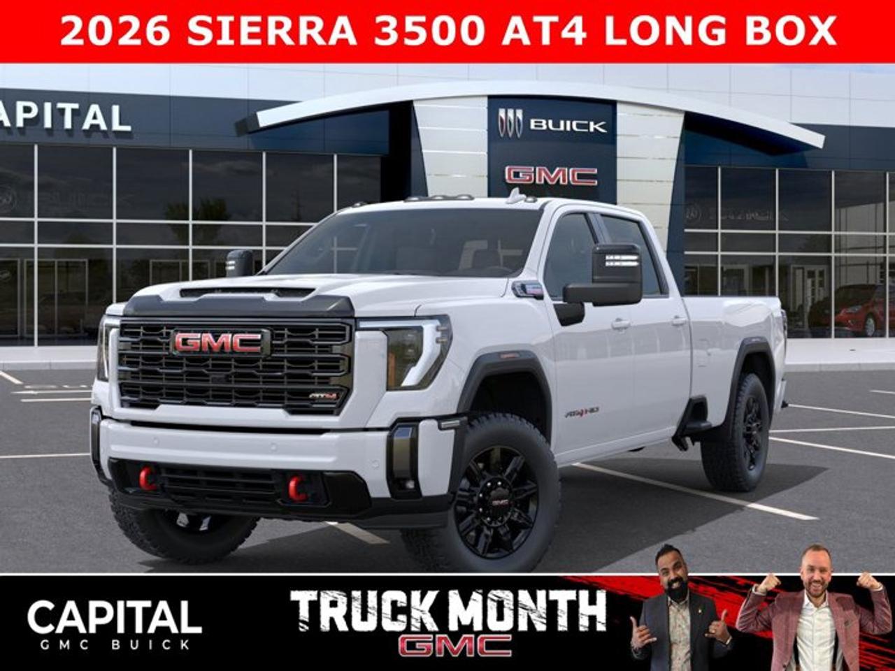 Check out this Limited Production 2026 GMC SIERRA 3500 HEAVY-DUTY AT4 DURAMAX DIESEL.... Fully Loaded and equipped with the Premium Plus Package, Body Color Arch Moldings, Heated and Cooled Seats, Heated Rear Seats, Heated Steering, 360 CAM, Rear Streaming Mirror, Heads-Up Display, and so much more... CALL NOWAsk for the Internet Department for more information or book your test drive today! Text (or call) 780-435-4000 for fast answers at your fingertips!Disclaimer: All prices are plus taxes & include all cash credits & loyalties. See dealer for details. AMVIC Licensed Dealer # B1044900