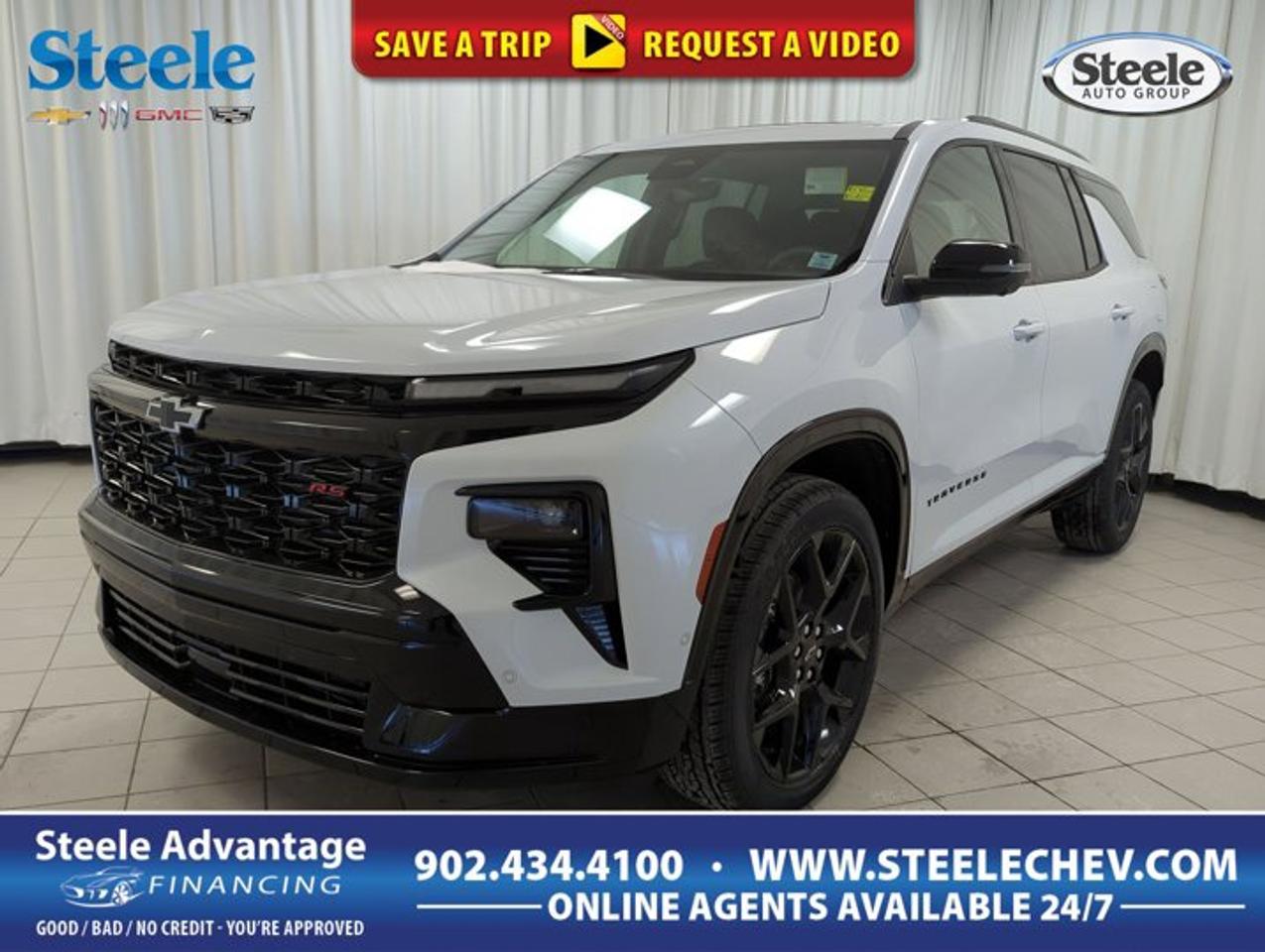 The 2026 Chevrolet Traverse RS brings bold SUV style, practical family space, and modern turbocharged performance to every drive in Dartmouth. Finished in White with a Black interior, this four-door Chevrolet delivers a confident road presence, automatic transmission ease, and all-wheel drive traction for changing Maritime conditions.Built for drivers who want a refined and capable three-row SUV, the 2026 Chevrolet Traverse RS blends everyday usability with a sporty character. Its Gas I4 2.5L engine with DOHC design supports smooth power delivery, while the roomy cabin and versatile layout make it a strong fit for commuting, errands, road trips, and busy family life.FEATURES OF THE Traverse RSDistinct RS styling with athletic appearanceWhite exterior with black interior contrastAutomatic transmission for easy daily drivingAll-wheel drive for added road confidenceADVANCED SAFETY FEATURESAll-wheel drive supports traction in weatherFour-door design helps family access easilyStrong SUV stance enhances driver visibilityEngineered for confident everyday road mannersPERFORMANCE AND EFFICIENCYTurbocharged 2.5-litre gas four-cylinder engineDOHC design supports smooth engine responseAutomatic transmission delivers seamless shiftingBalanced power for highway and cityCOMFORT AND CONVENIENCESpacious cabin for passengers and gearFour doors for easy entry accessBlack interior offers clean modern feelThree-row SUV versatility for daily lifeTECHNOLOGY AND CONNECTIVITYDriver-focused layout keeps controls closeClear instrumentation supports quick information checksModern Chevrolet cabin design feels intuitiveSmart interior setup suits busy routinesCARGO SPACEUseful rear cargo area for errandsSUV shape supports flexible loading needsGreat for luggage and daily essentialsVersatile space for active family useWHAT OTHER OWNERS LIKEStrong turbo power for confident passingSpacious cabin for growing family needsAll-wheel drive for year-round confidenceSporty RS styling with practical utilityThe 2026 Chevrolet Traverse RS is a smart choice for drivers who need more room without giving up modern style and responsive performance. Its White exterior gives it a clean, upscale look, while the Black interior creates a sharp contrast that suits the RS identity well. Around town or on the highway, this Chevrolet feels composed and ready.Under the hood, the Gas I4 2.5L engine brings a modern approach to SUV performance. With DOHC engineering and automatic transmission convenience, the 2026 Chevrolet Traverse RS is well suited to daily driving in Nova Scotia. It offers the kind of smooth operation and practical strength that drivers appreciate in a midsize three-row SUV.All-wheel drive adds confidence when road conditions change, making this Chevrolet a practical option for drivers who face rain, slush, or winter roads. The 2026 Chevrolet Traverse RS is designed to help you stay comfortable and in control while carrying passengers, groceries, sports gear, or travel bags with ease.Inside, the layout focuses on space and function. The cabin is made to handle the needs of modern families and active drivers, with room to stretch out and a flexible cargo area behind the seating. The 2026 Chevrolet Traverse RS stands out by combining sporty design cues with the everyday usefulness expected from a well-sized SUV.At Steele Chevrolet Buick GMC in Dartmouth, this Chevrolet offers the kind of versatility many shoppers want in a modern SUV. It is easy to appreciate its blend of style, utility, and traction, especially for drivers looking for a capable three-row vehicle with a fresh design and a strong road presence.This 2026 Chevrolet Traverse RSs VIN is: 1GNEVLKS6TJ275496.
