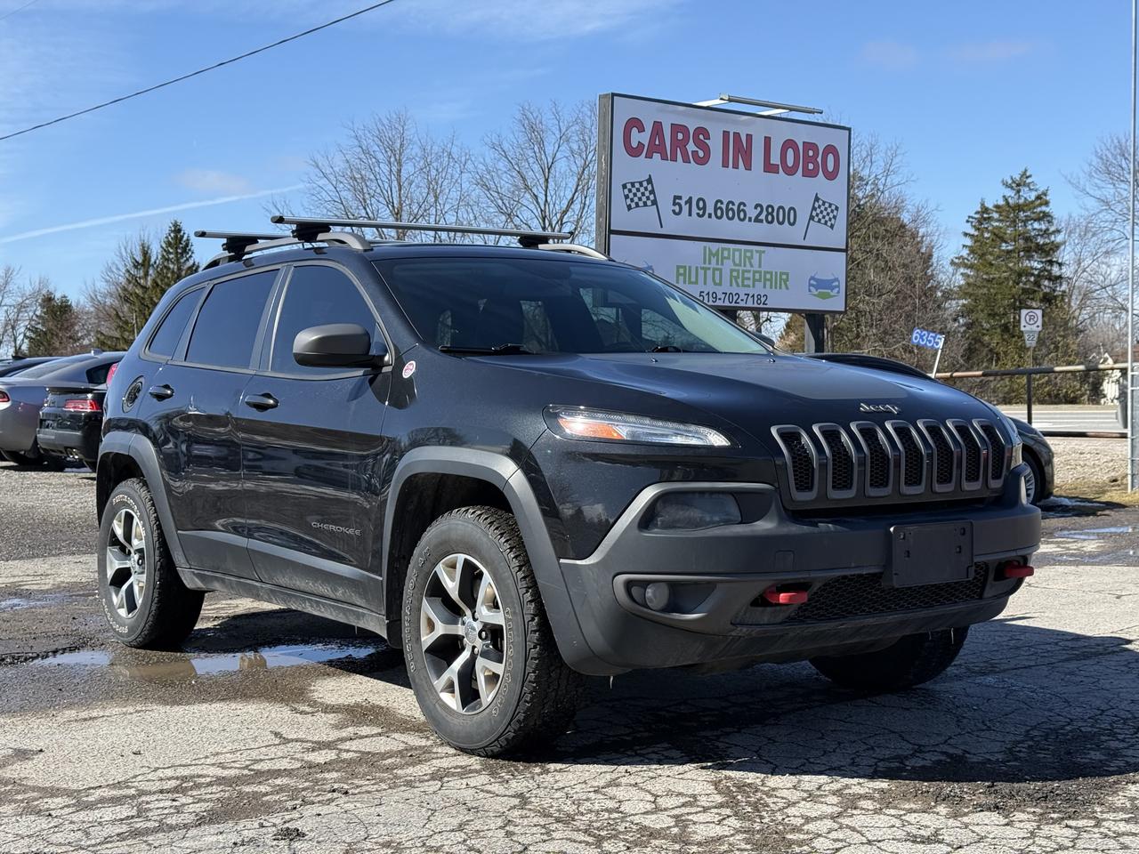 <p>2016 JEEP CHEROKEE Trailhawk</p><p>Safety inspection included in the full asking price // Carfax available&nbsp;</p><p>2016 Jeep Cherokee Trailhawk // Trail Rated 4x4 Off-Road Capability // 3.2L Pentastar V6 Engine // 9-Speed Automatic Transmission // Jeep Active Drive Lock 4x4 System // Rear Locking Differential // Selec-Terrain Traction Management System // Hill Descent Control // Off-Road Suspension // Skid Plates // Signature Red Tow Hooks // Aggressive Trailhawk Styling // Black Hood Decal // 17 Alloy Wheels with All-Terrain Tires // LED Daytime Running Lights // Fog Lights // Power Heated Side Mirrors // Roof Rails // Rear Spoiler // Uconnect Touchscreen Infotainment System // Bluetooth Hands-Free Calling // Bluetooth Audio Streaming // USB & AUX Input // SiriusXM Capability // Premium Sound System // Steering Wheel Mounted Audio Controls // Cruise Control // Backup Camera // Park Assist Sensors // Dual-Zone Automatic Climate Control // Heated Front Seats // Heated Steering Wheel // Premium Cloth & Leather-Trimmed Seats // Power Driver Seat with Lumbar Support // Leather-Wrapped Steering Wheel // Remote Start System // Keyless Enter-N-Go with Push Button Start // Power Windows & Locks // Tilt & Telescopic Steering Wheel // Split Folding Rear Seats // Large Cargo Area // All-Weather Floor Mats // Advanced Multistage Airbags // Electronic Stability Control // Traction Control // ABS Brakes // Tire Pressure Monitoring System // LATCH Child Seat Anchors // Day & Night Rearview Mirror // Rear Window Defroster // Variable Intermittent Wipers</p><p>&nbsp;</p><p data-start=139 data-end=305><strong>CARS IN LOBO LTD.&nbsp; &ndash; Your trusted pre-owned vehicle destination!</strong></p><p>&nbsp;</p><p data-start=139 data-end=305><strong>Located at 6355 Egremont Dr, Komoka, ON N0L 1R0 &mdash; just 7 km west of Hyde Park Rd. Heading west on Fanshawe Park Rd as it becomes Egremont Dr, you&rsquo;ll find us at the traffic lights on the corner of Egremont Dr & Narin Rd in Middlesex county township of Lobo.&nbsp;</strong></p><p>&nbsp;</p><p data-start=139 data-end=305><strong>Serving London, Ontario/Middlesex County for over 10 years. A registered member of the UCDA (Used Car Dealers Association of Ontario) and fully licensed with OMVIC (Ontario Motor Vehicle Industry Council).</strong></p><p>&nbsp;</p><hr><p>&nbsp;</p><p data-start=139 data-end=305><strong><span style=font-size: 14pt;>CARS IN LOBO LTD. (Buy - Sell - Trade - Finance)&nbsp; </span><span style=font-size: 14pt;>Office#&nbsp; 519 666 2800 </span><span style=font-size: 14pt;>TEXT# 519 630 6660</span></strong></p><p>&nbsp;</p><hr><p>&nbsp;</p><p data-start=312 data-end=770><strong>- /Quality, locally sourced pre-owned vehicles at a competitive price<br>- /Safety certification Inspection included at the Full Asking Price! (unless listed otherwise)</strong><br><strong>- /We take all trade ins at a competitive & fair value&nbsp;</strong><br><strong>- /We buy cars outright with no purchase&nbsp;necessary</strong><br data-start=352 data-end=355><strong>- /CARFAX reports available on all cars</strong><br data-start=462 data-end=465><strong>- /Extended warranty options available</strong><br data-start=590 data-end=593><strong>- /Financing options available</strong><br data-start=642 data-end=645><strong>- /We register & plate your vehicle for you (Licensing Extra)</strong><br data-start=714 data-end=717><strong>- /No hidden fees. No pressure. Easy going team that is here to help.&nbsp;</strong></p><p>&nbsp;</p><p data-start=777 data-end=908><strong>Message us anytime or feel free to drop by! We are here to help make your next vehicle purchase simple and stress-free. -> OPEN 6 DAYS WEEK MONDAY - SATURDAY&nbsp;</strong></p><p>&nbsp;</p><p data-start=777 data-end=908>&nbsp;</p><p>&nbsp;</p>