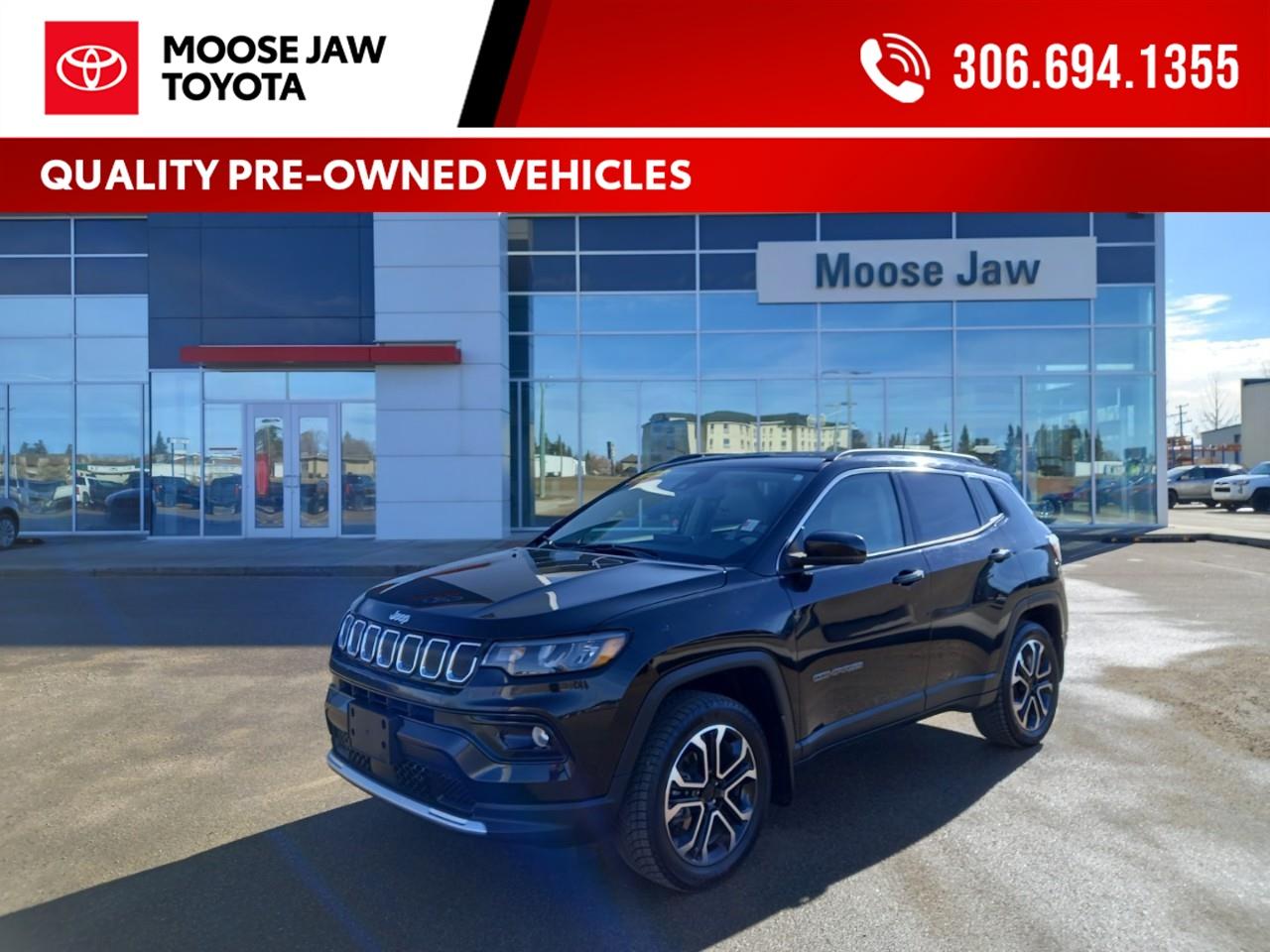 <p><strong>2022 Jeep Compass Limited  Low Mileage | Local Trade</strong></p><p>Check out this <strong>2022 Jeep Compass Limited</strong> with <strong>low mileage</strong> and loaded with premium features. This <strong>local trade</strong> has been well cared for and offers the perfect mix of style, comfort, and capability.</p><p>? Limited Package ? 4x4 capability ? Leather interior & heated seats ? Heated steering wheel ? Apple CarPlay & Android Auto ? Backup camera & advanced safety features</p><p>A sharp, well-equipped SUV thats ready for any season. <strong>Contact us today for more details or to book a test drive!</strong></p>