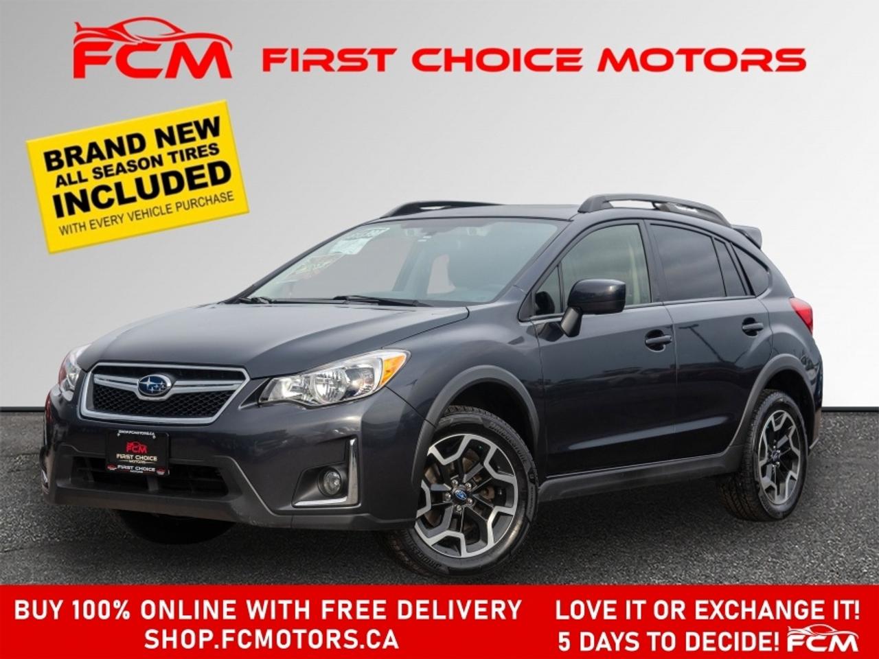 ** ** SPECIAL LIMITED TIME OFFER ** ** PURCHASE ANY VEHICLE THIS WEEK AND RECEIVE 4 BRAND-NEW ALL-SEASON TIRES AT NO ADDITIONAL COST!!! DONT MISS THIS EXCLUSIVE CHANCE TO UPGRADE YOUR RIDE AND STAY PREPARED FOR ANY WEATHER!!!       EXCITING NEWS FROM FIRST CHOICE MOTORS! Our brand-new online showroom is now open to the public, bringing the ultimate car shopping experience right to your fingertips! Enjoy a 100% online car shopping experience, with over 500 certified vehicles in stock, comprehensive protection plans, and thousands of new auto parts & accessories available! Plus, for a limited time, were offering FREE deliveries across Ontario on all vehicle purchases! Dont miss outvisit Shop.fcmotors.ca to find and upgrade your perfect vehicle today!      Welcome to First Choice Motors, the largest car dealership in Toronto of pre-owned cars, SUVs, and vans priced between $5000-$15,000. With an impressive inventory of over 300 vehicles in stock, we are dedicated to providing our customers with a vast selection of affordable and reliable options.       Were thrilled to offer a used 2016 Subaru Crosstrek TECH, black color with 203,000km (STK#9497) This vehicle was $12990 NOW ON SALE FOR $11990. It is equipped with the following features:   - Automatic Transmission   - Sunroof   - Heated seats   - All wheel drive   - Bluetooth   - Reverse camera   - Alloy wheels   - Power windows   - Power locks   - Power mirrors   - Air Conditioning      At First Choice Motors, we believe in providing quality vehicles that our customers can depend on. All our vehicles come with a 36-day FULL COVERAGE warranty. We also offer additional warranty options up to 5 years for our customers who want extra peace of mind.      Furthermore, all our vehicles are sold fully certified with brand new brakes rotors and pads, a fresh oil change, and brand new set of all-season tires installed & balanced. You can be confident that this car is in excellent condition and ready to hit the road.      At First Choice Motors, we believe that everyone deserves a chance to own a reliable and affordable vehicle. Thats why we offer financing options with low interest rates starting at 7.9% O.A.C. Were proud to approve all customers, including those with bad credit, no credit, students, and even 9 socials. Our finance team is dedicated to finding the best financing option for you and making the car buying process as smooth and stress-free as possible.      Our dealership is open 7 days a week to provide you with the best customer service possible. We carry the largest selection of used vehicles for sale under $9990 in all of Ontario. We stock over 300 cars, mostly Hyundai, Chevrolet, Mazda, Honda, Volkswagen, Toyota, Ford, Dodge, Kia, Mitsubishi, Acura, Lexus, and more. With our ongoing sale, you can find your dream car at a price you can afford. Come visit us today and experience why we are the best choice for your next used car purchase!      All prices include $22.00 OMVIC Fee.  Excludes, license plates, ownership registration and ONTARIO HST (13%)   *No Credit Card payments can be accepted for Vehicle Purchases*    *No Credit Card payments can be accepted for Vehicle Purchases*