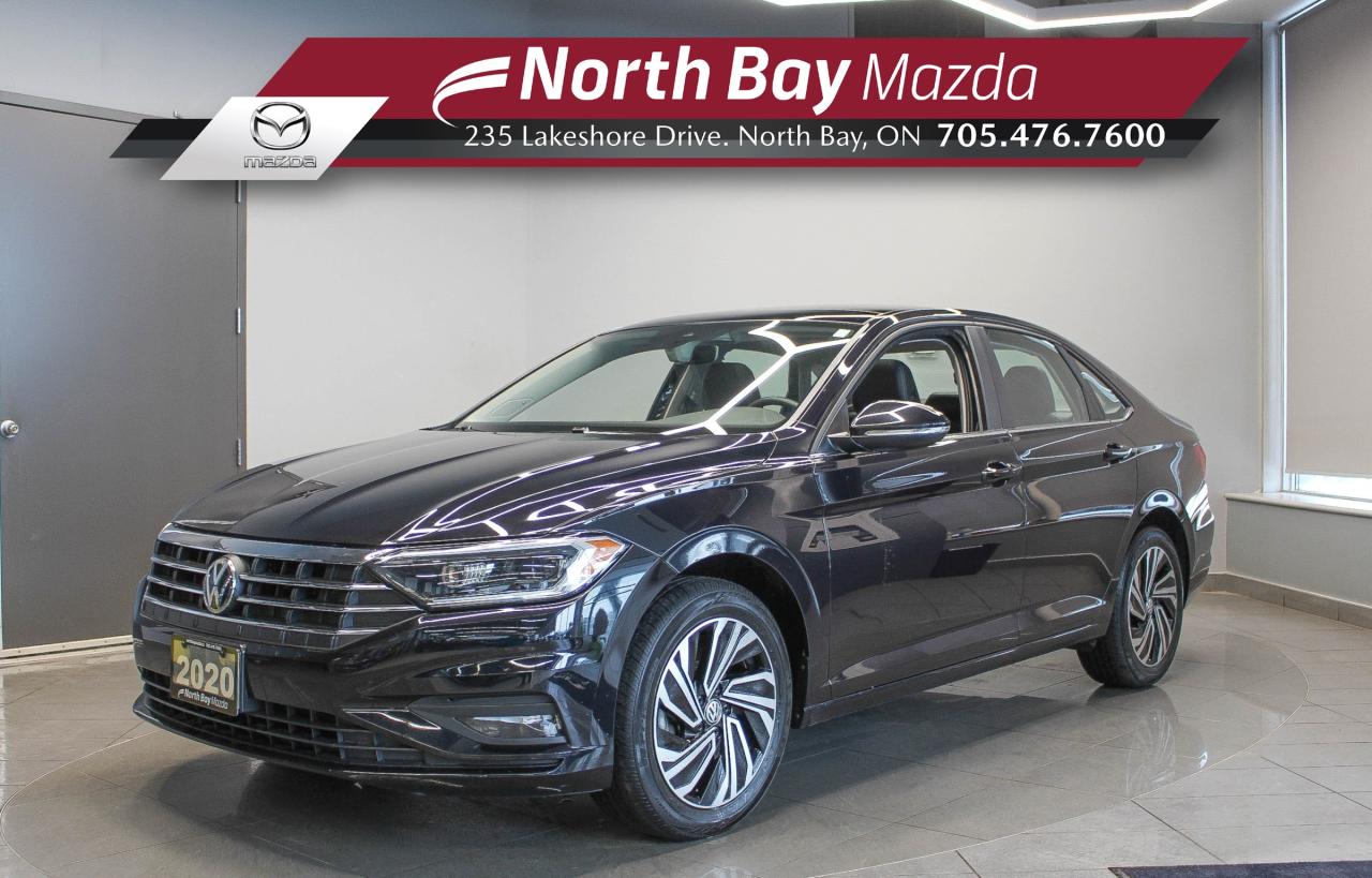 The 2020 Volkswagen Jetta is a well-equipped compact sedan that offers a comfortable ride, efficient performance, and a range of modern technology. FEATURES: 1.4L turbocharged 4-cylinder engine, 8-speed automatic transmission, front wheel drive, navigation system, touchscreen infotainment display, Apple CarPlay, Android Auto, Bluetooth connectivity, leather seating surfaces, heated front seats, ventilated front seats, heated steering wheel, power drivers seat with memory, dual-zone automatic climate control, keyless entry with push button start, blind spot monitoring, rear traffic alert, adaptive cruise control, lane assist, backup camera. 

Why Youll Want to Buy from North Bay Mazda? *The Clubhouse Commitment Pre-Owned Vehicle Program provides you with additional coverage for things such as the 3-year Tire and Rim Coverage, The Clubhouse Powertrain Warranty, coverage for The Little Things like battery, wiper, and bulb replacement, 3- year anti-theft protection to give you the ultimate peace of mind when purchasing a pre-owned vehicle. Clubhouse Commitment is an optional coverage which 
can be purchased at time of sale for a $699 value. Pre-Owned Vehicle purchases are subject to 
an adjusted price when purchasing with cash. You are eligible for Finance Pricing with a maximum down payment of 15% of listed finance price. Contact us for more details. * Our certified vehicles go through a 120-point Clubhouse Certified Used Vehicle Inspection, and we will provide the CarFax vehicle history documents as well as any available service history. * We competitively price our vehicles below the market average which means that we have already done all the market research for you. Rest assured that you are getting the best deal possible. * We have automotive financial experts who are experienced in dealing with all levels of credit challenges. We also work with all major banks and third-party lenders daily so we are confident that we can get you the best rate available. * As a premier New and Pre-Owned vehicle 
dealership, we pride ourselves on a superior customer experience and a lifetime of customer care. We are conveniently located at 235 Lakeshore Drive, in North Bay, Ontario. If you cant make it to us, we can accommodate you! Call us today at 705-476-7600 to come in and see this vehicle!